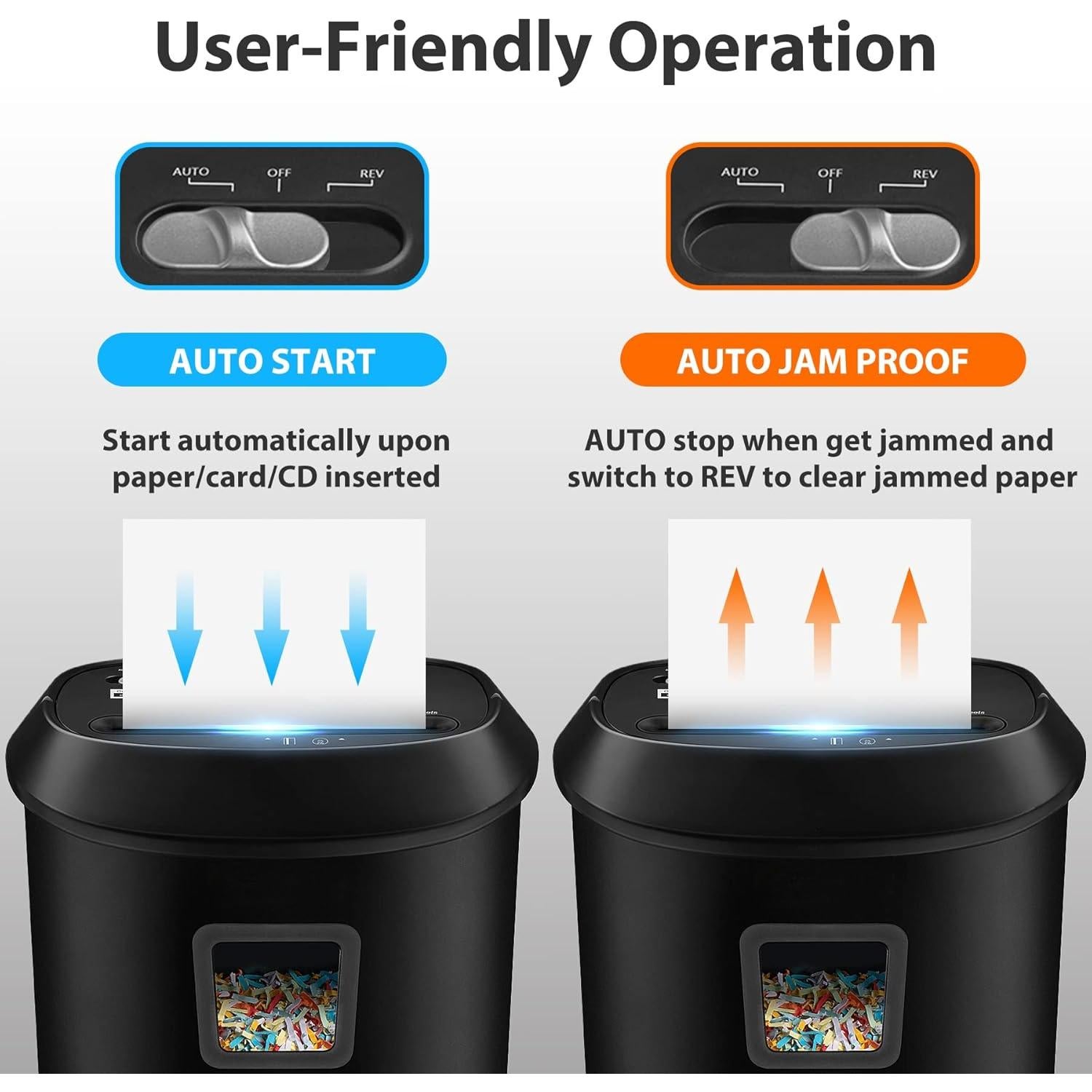 Destructora de papel VidaTeco 14 hojas corte en cruz 58 dB