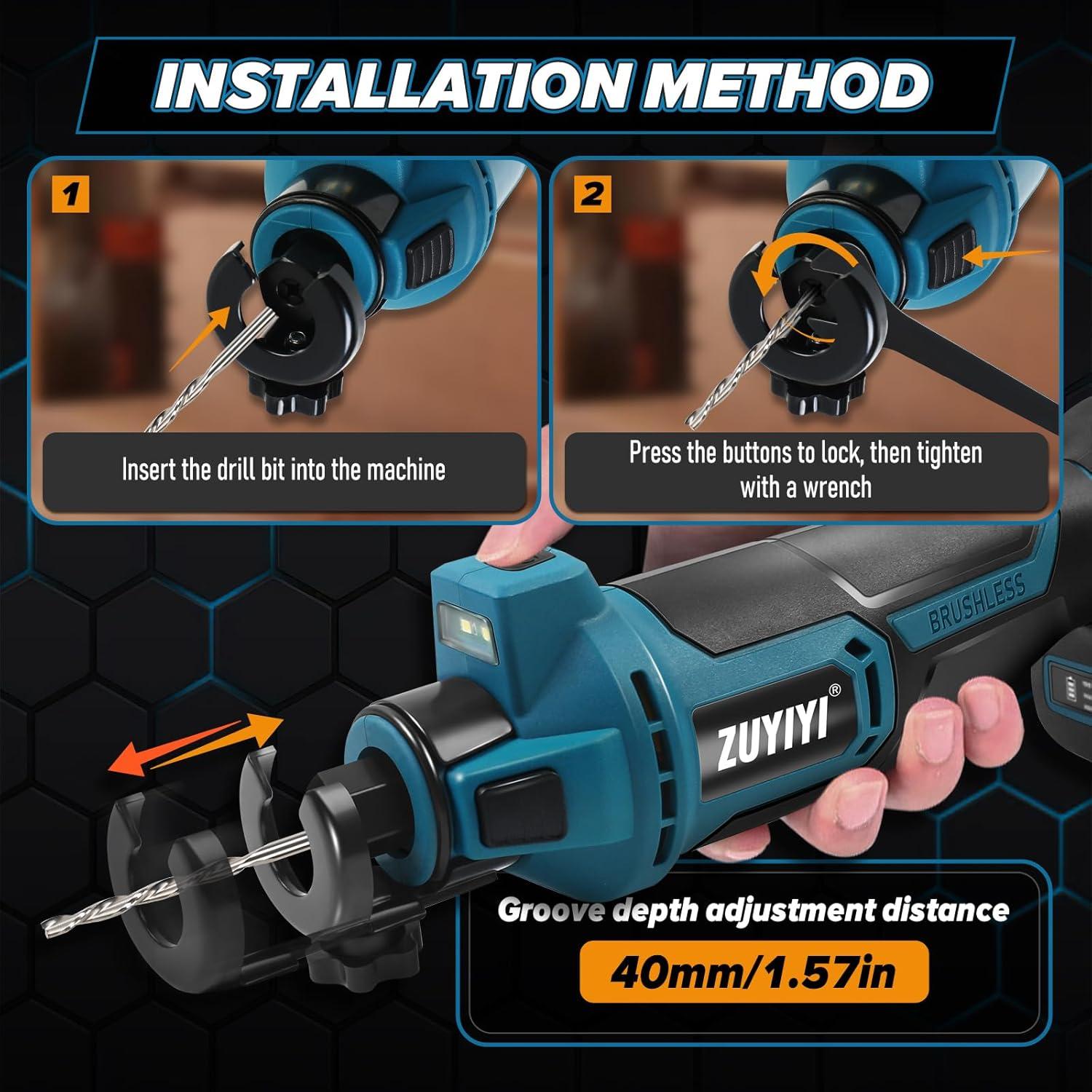 Sierra Inalámbrica ZUYIYI 18V para Corte de Paneles de Yeso 30000RPM