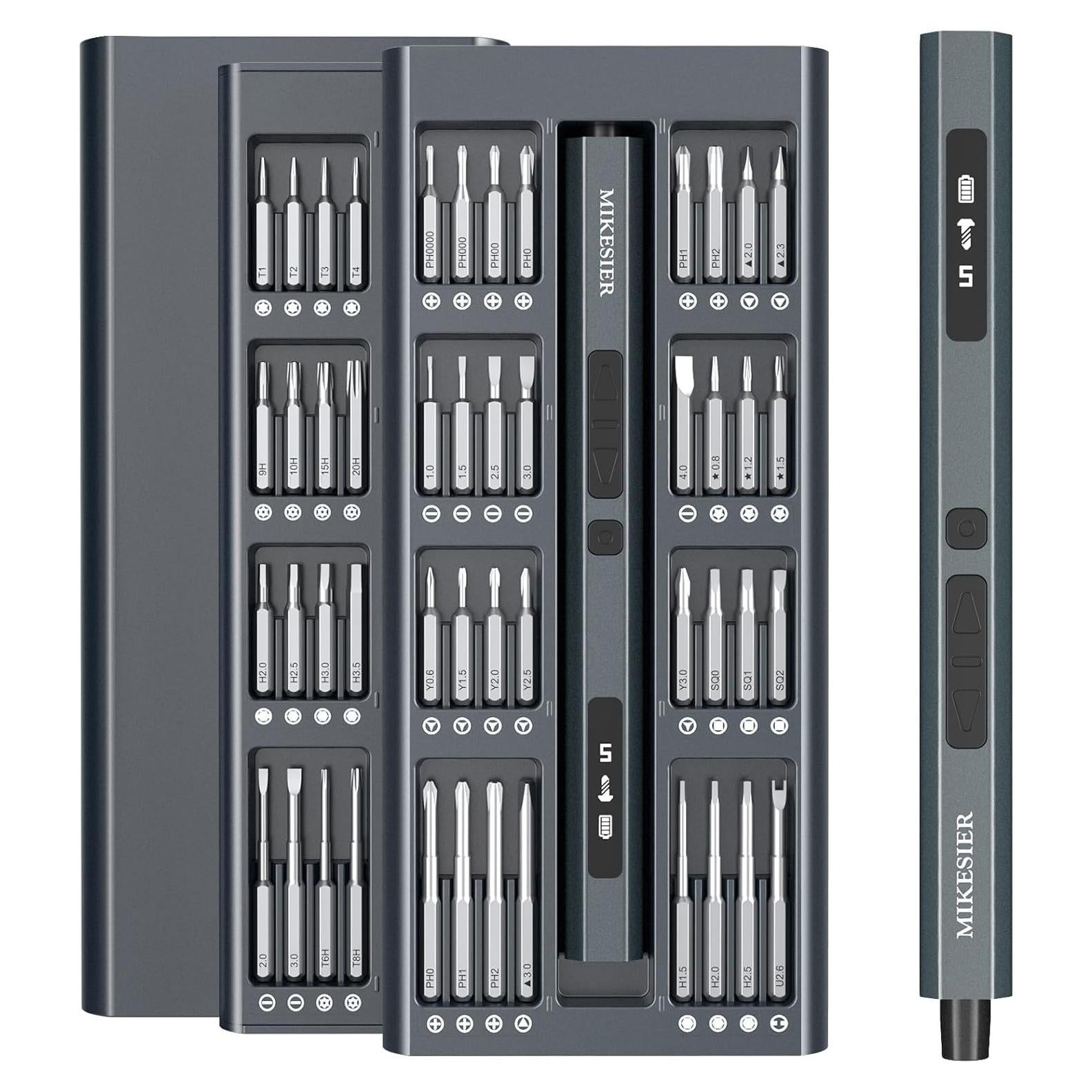 Destornillador Eléctrico Mini MIKESIER 3.7V 64 Puntas Magnéticas