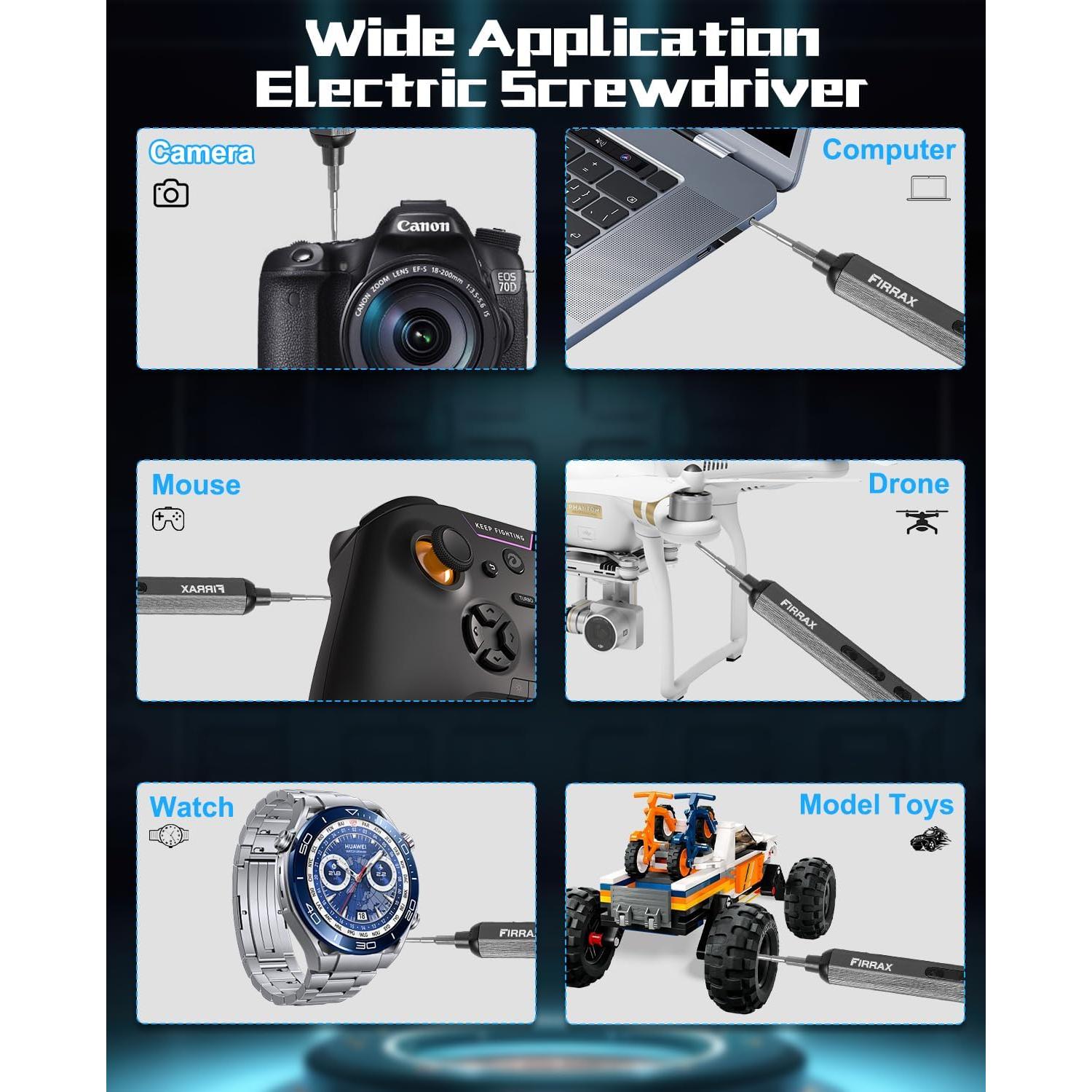 Destornillador Eléctrico FIRRAX 76-en-1 con Luz LED y 64 Puntas