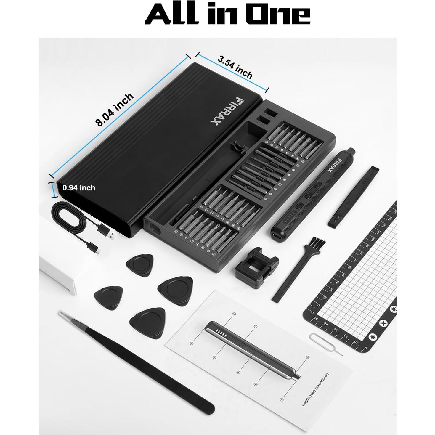 Destornillador Eléctrico FIRRAX 76-en-1 con Luz LED y 64 Puntas