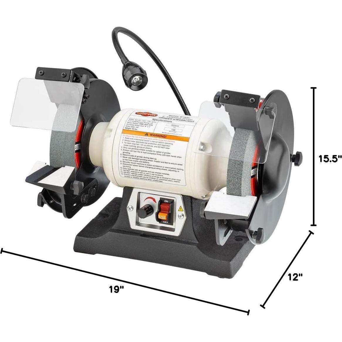 Esmeril de Velocidad Variable Shop Fox W1840 8" (20.32 cm) 3/4 HP