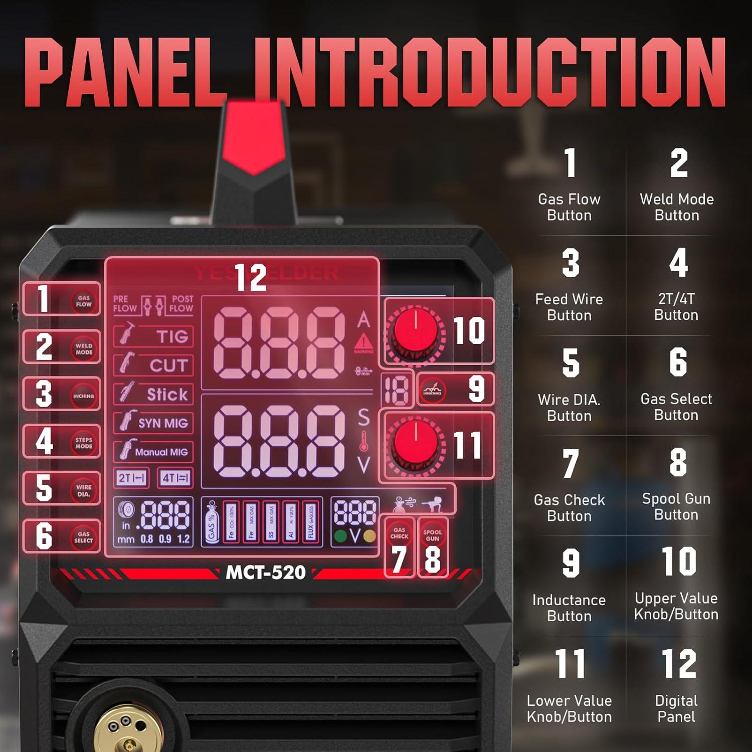 Soldador Multifuncional YESWELDER MCT-520 6-en-1 200A 110/220V