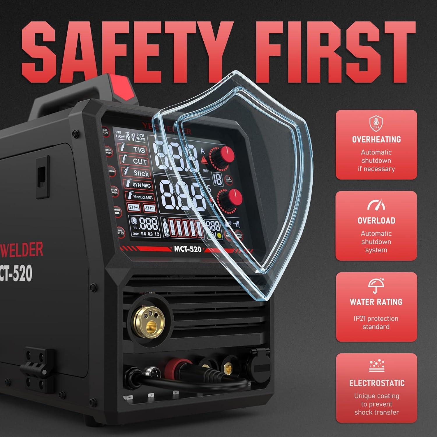 Soldador Multifuncional YESWELDER MCT-520 6-en-1 200A 110/220V