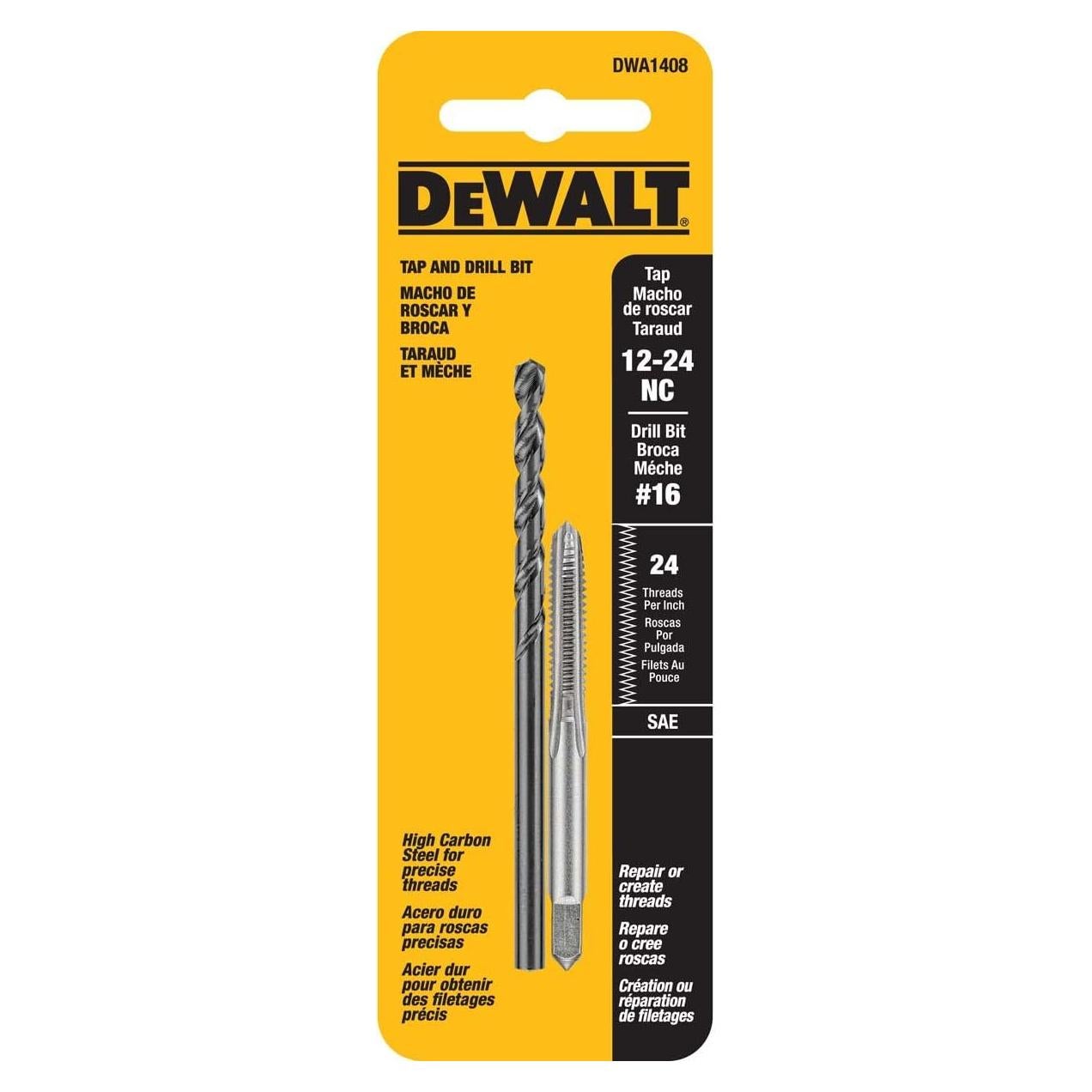 Juego de Taladro y Rosca Dewalt DWA1408 24mm 2 Piezas