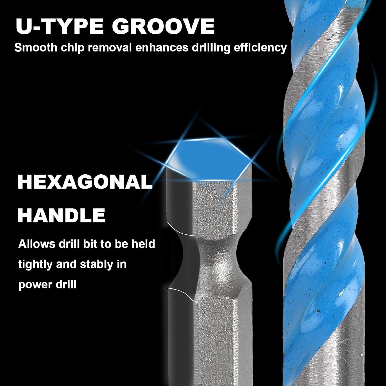 Juego de 10 Brocas para Concreto COMOWARE 4.0mm-9.5mm