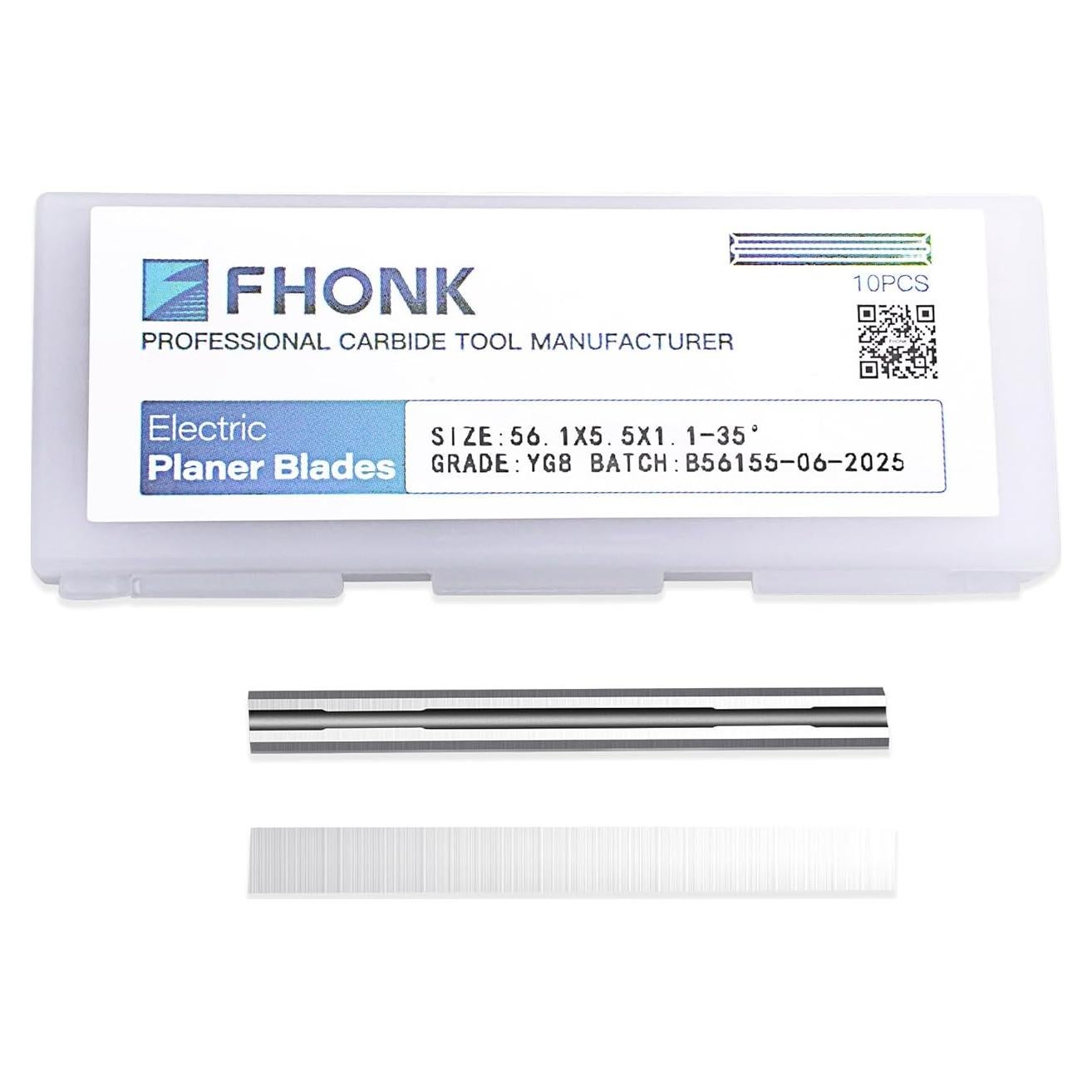 Cuchillas de Repuesto para Planificador Fhonk 56mm Carburo - 10 Unidades