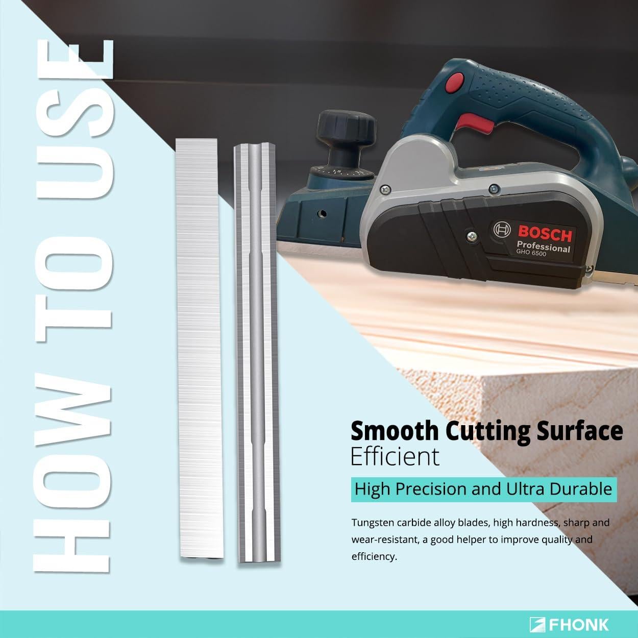 Cuchillas de Repuesto para Planificador Fhonk 56mm Carburo - 10 Unidades