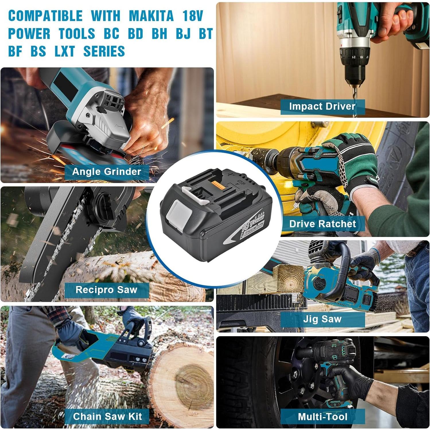 Batería de Reemplazo 18V 6.0Ah Makita Ion de Litio
