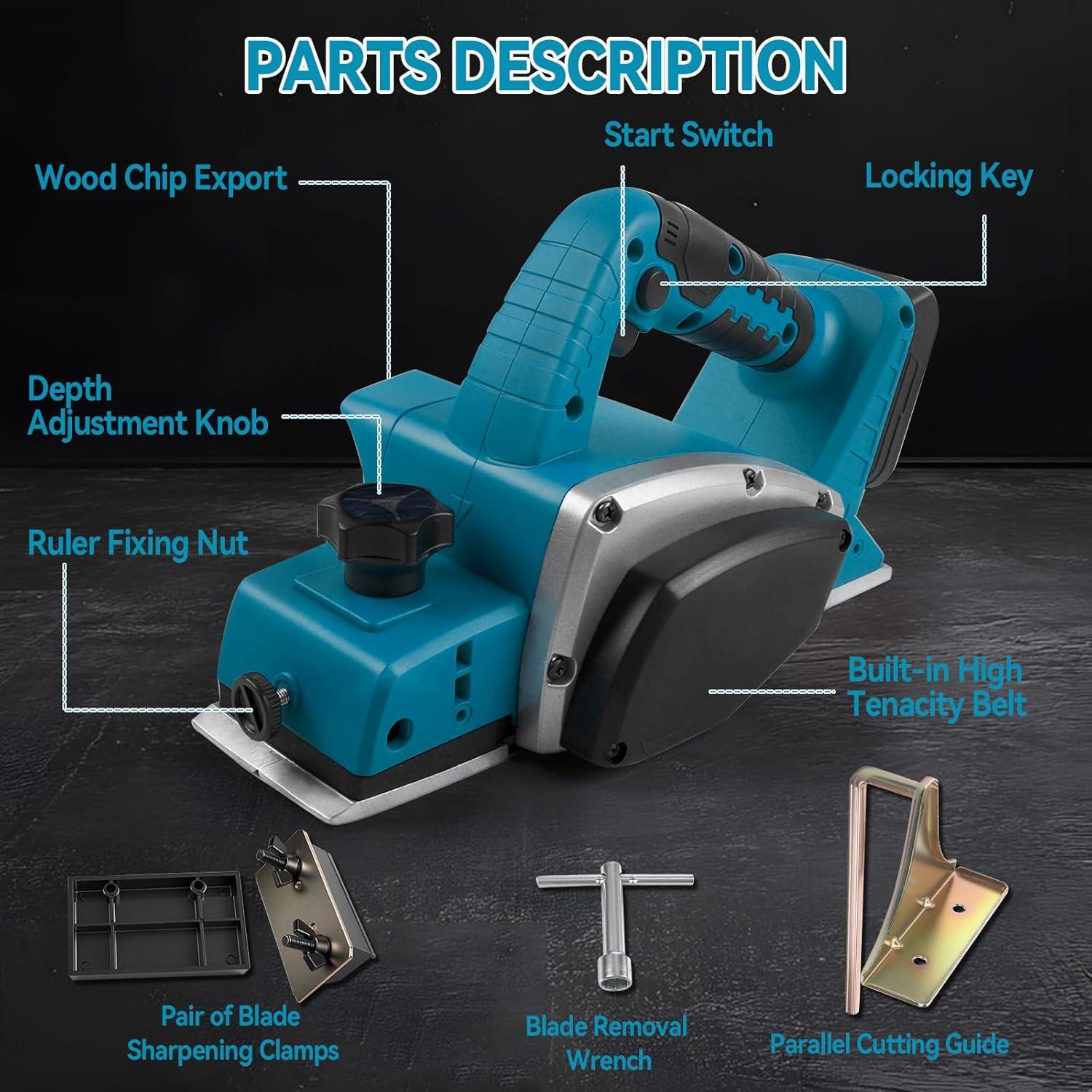 Planeador de Mano Inalámbrico Makita 18V 15,000 RPM 82mm