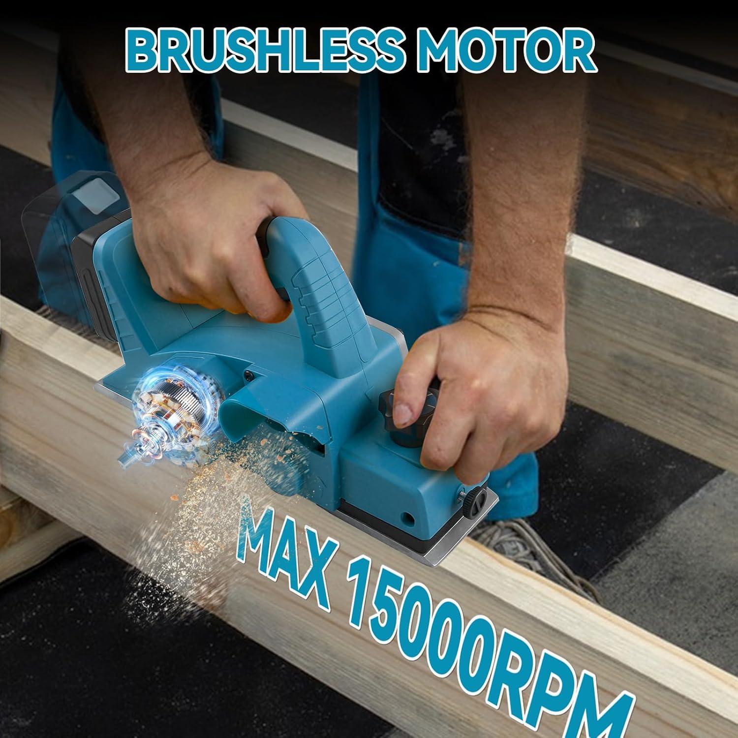 Planeador de Mano Inalámbrico Makita 18V 15,000 RPM 82mm