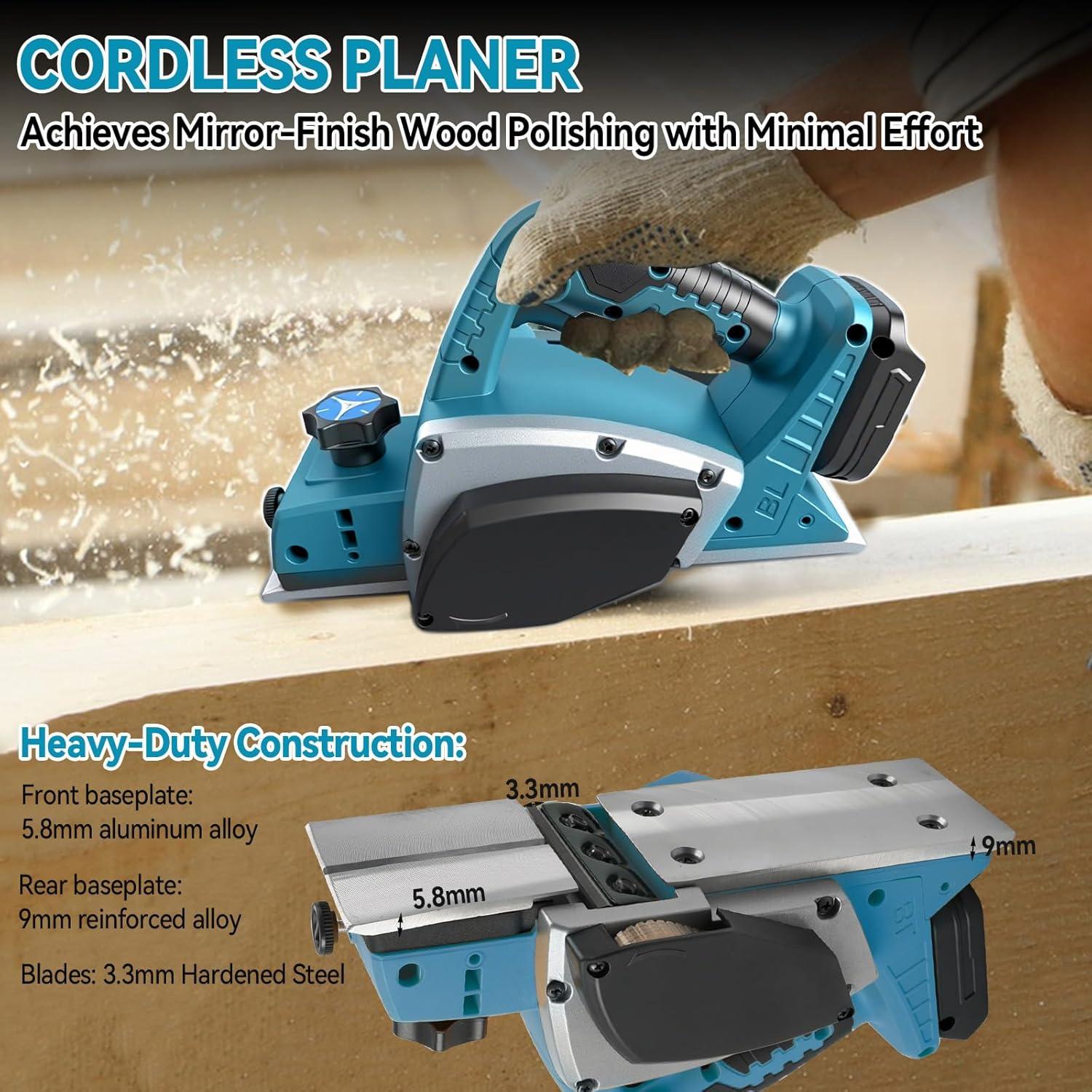 Planeador de Mano Inalámbrico Makita 18V 15,000 RPM 82mm