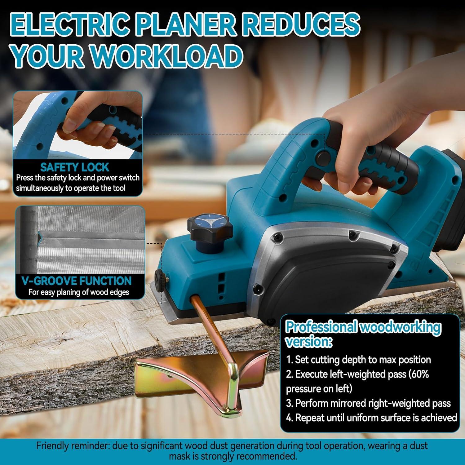 Planeador de Mano Inalámbrico Makita 18V 15,000 RPM 82mm