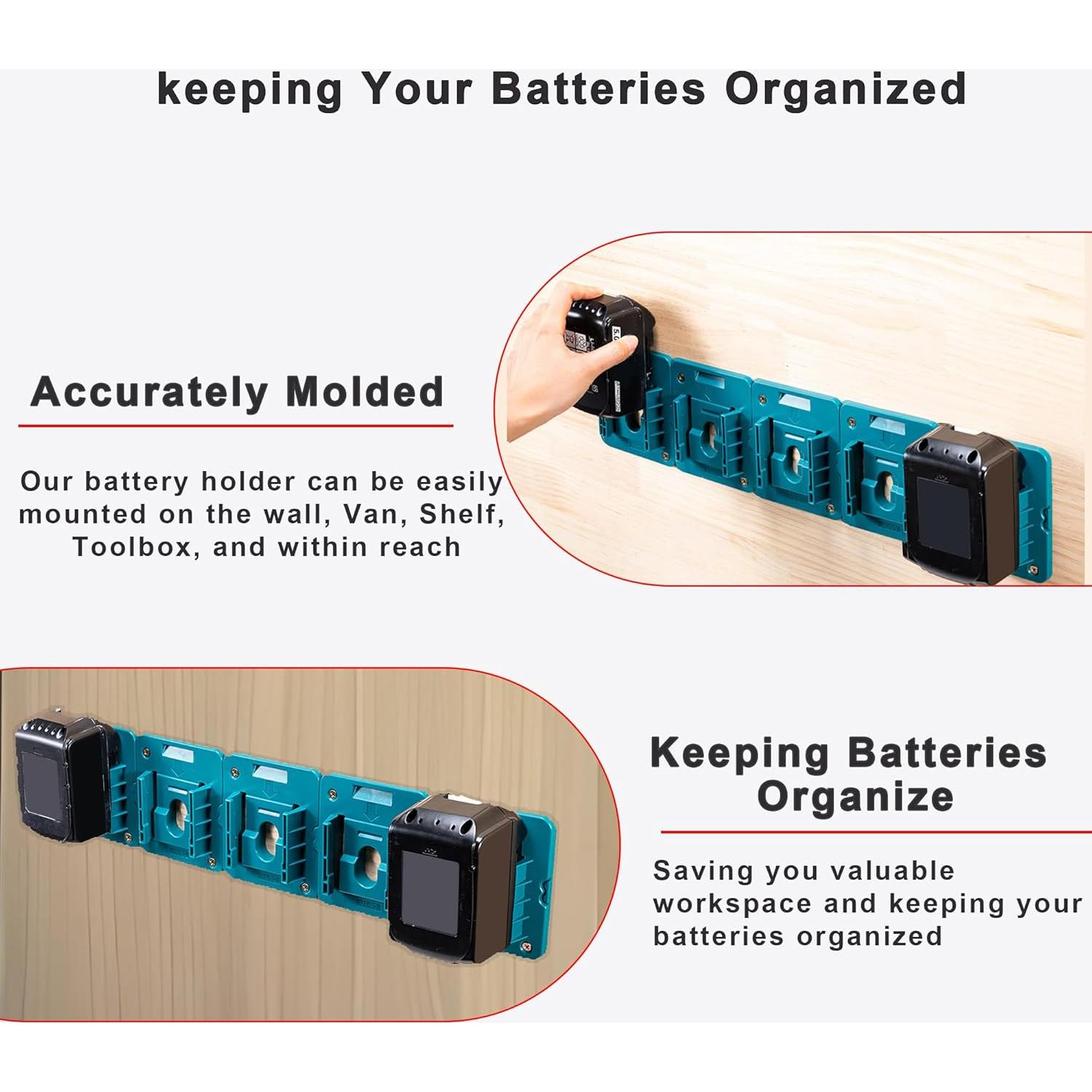 Soporte de Batería Makita 18V WeToolGoo - 10 Pack Montaje Pared