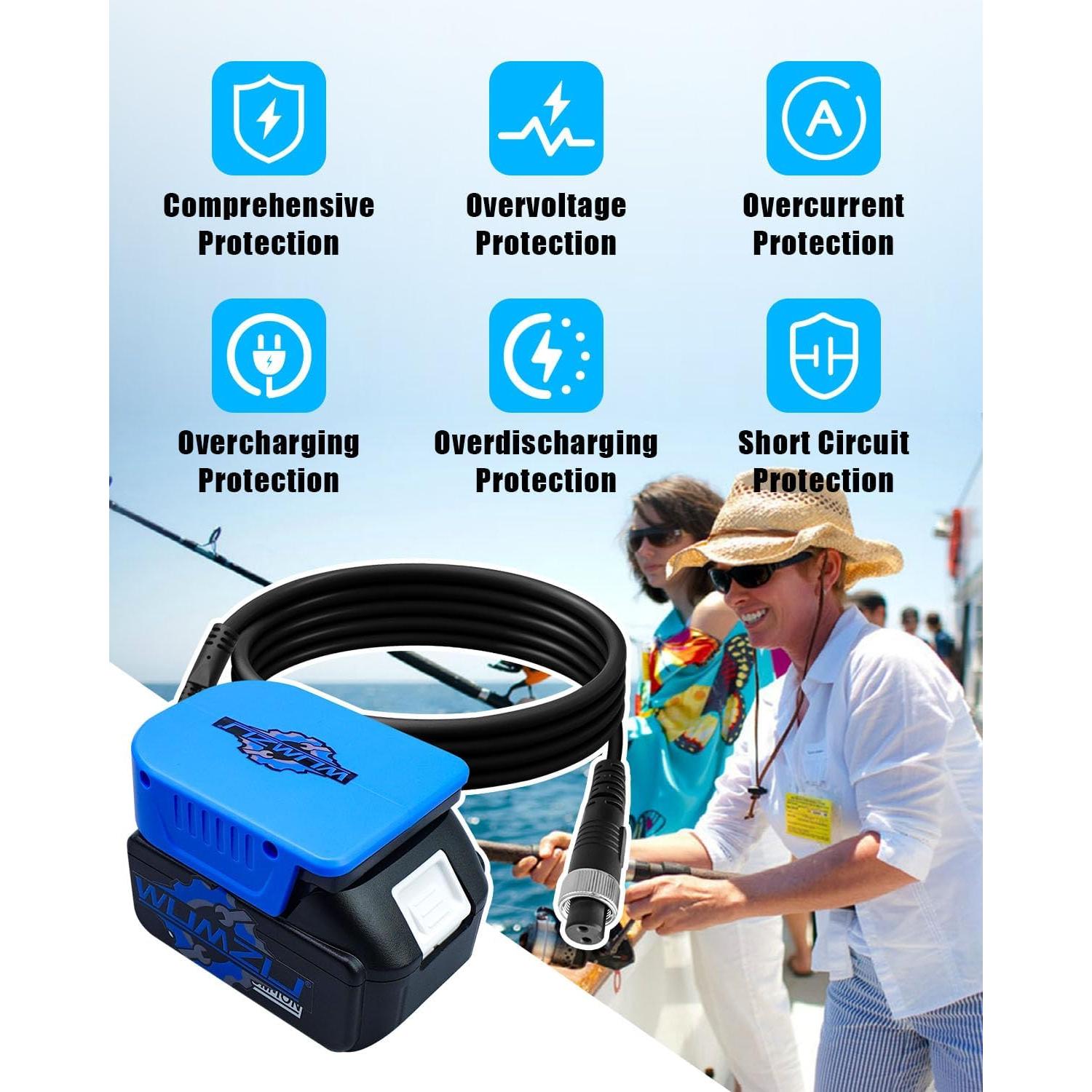 Adaptador de Batería WUMZIJ para Carrete de Pesca Daiwa y Shimano