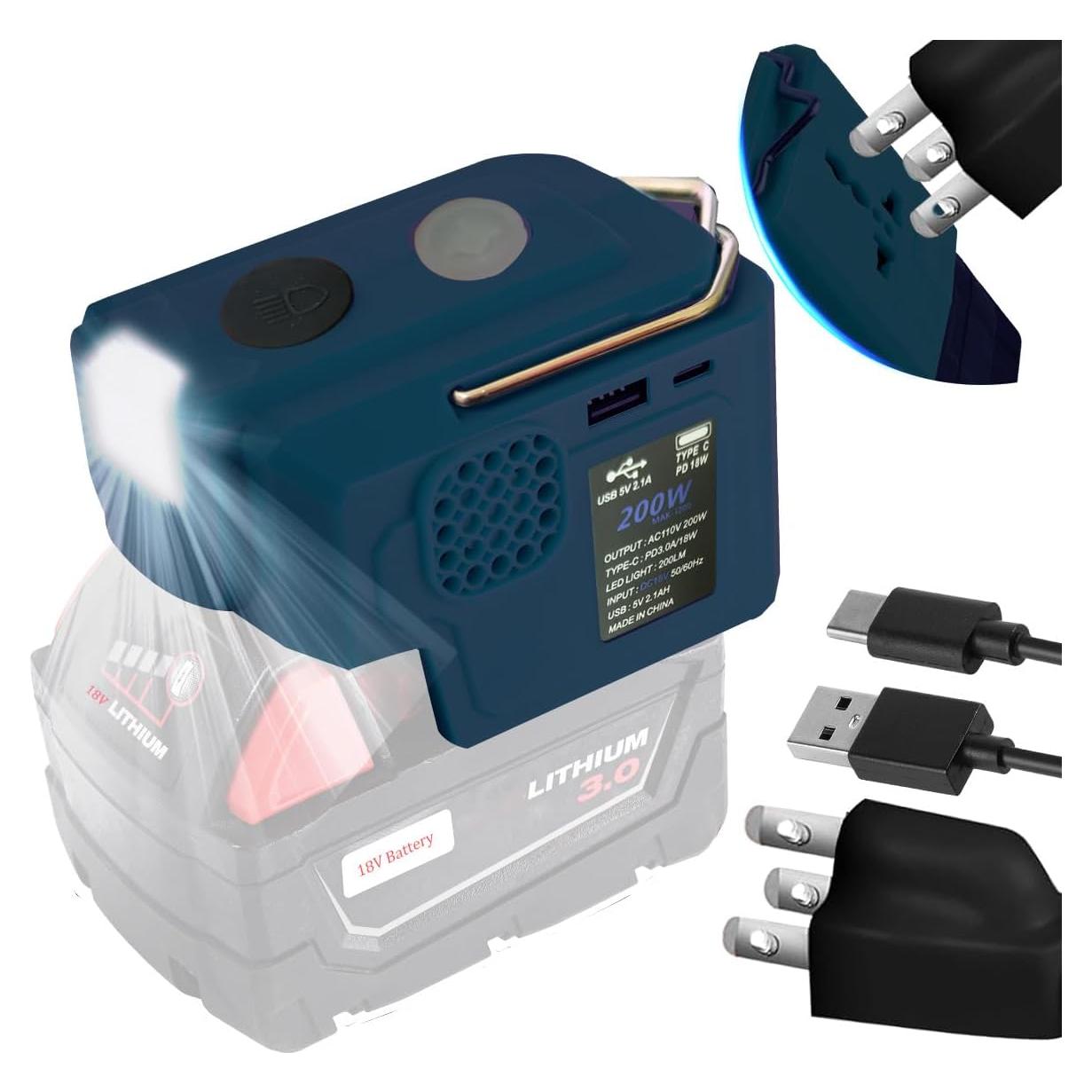 Inversor de Potencia 200W Eleellaya Mak-i200 para Baterías 18V