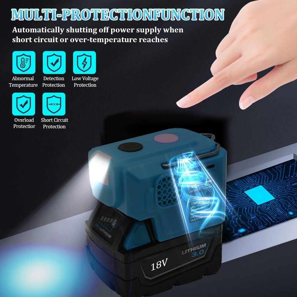 Inversor de Potencia 200W Eleellaya Mak-i200 para Baterías 18V