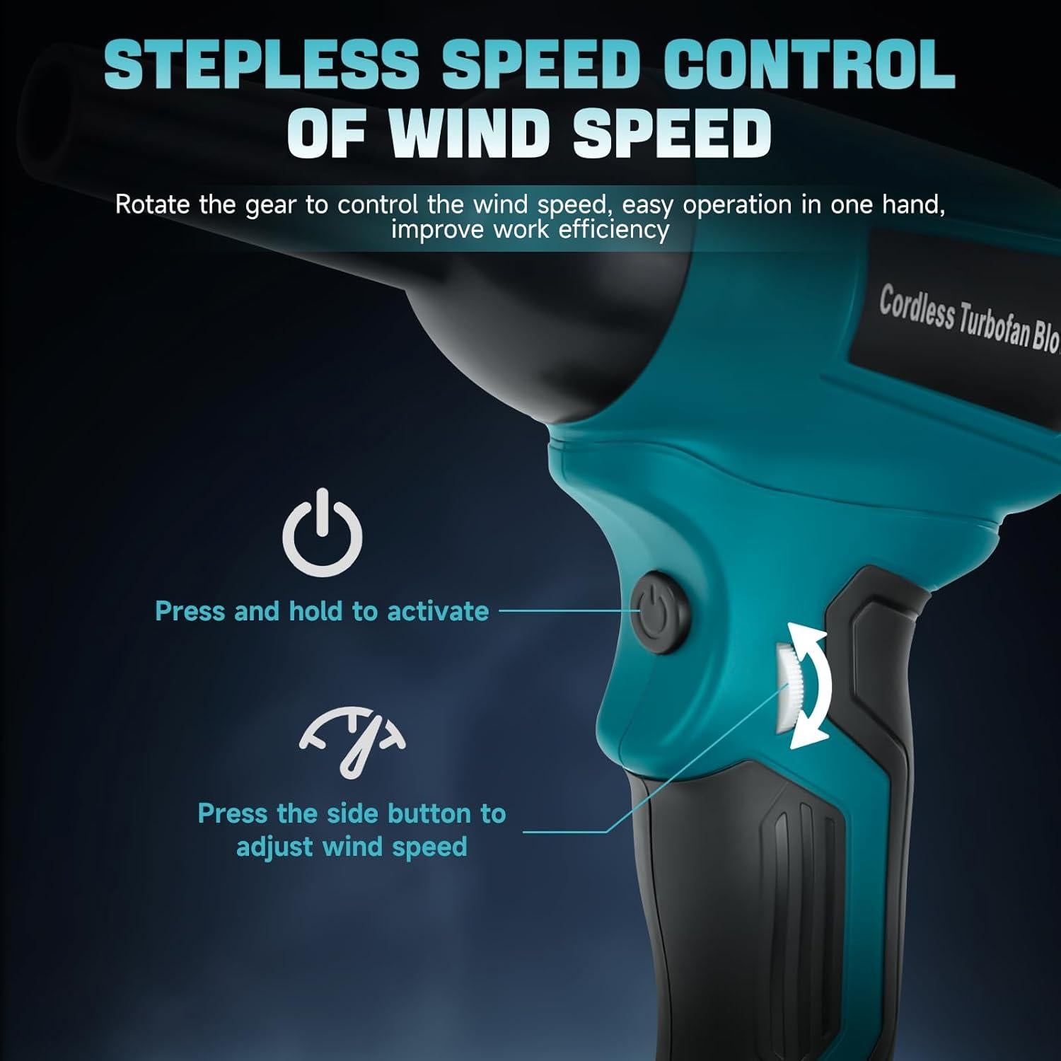 Soplador Turbo Inalámbrico IOHBThe 130000 RPM 18V