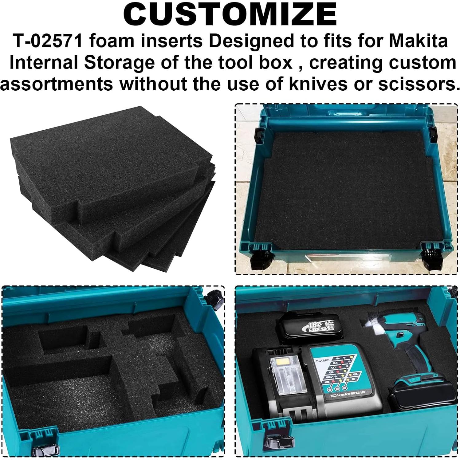 Inserto de Espuma Personalizable GEAIN T-02571 para Makita - 4 Piezas