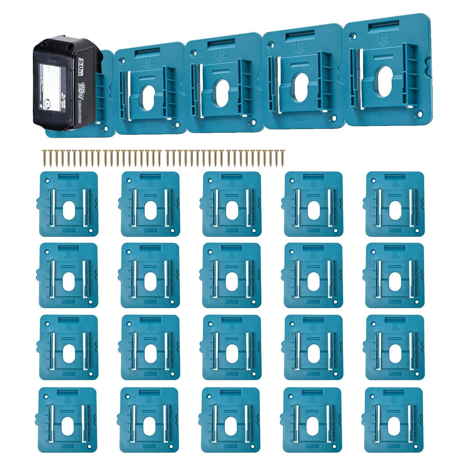 20 Soportes de Batería Makita 18V para Montaje en Pared