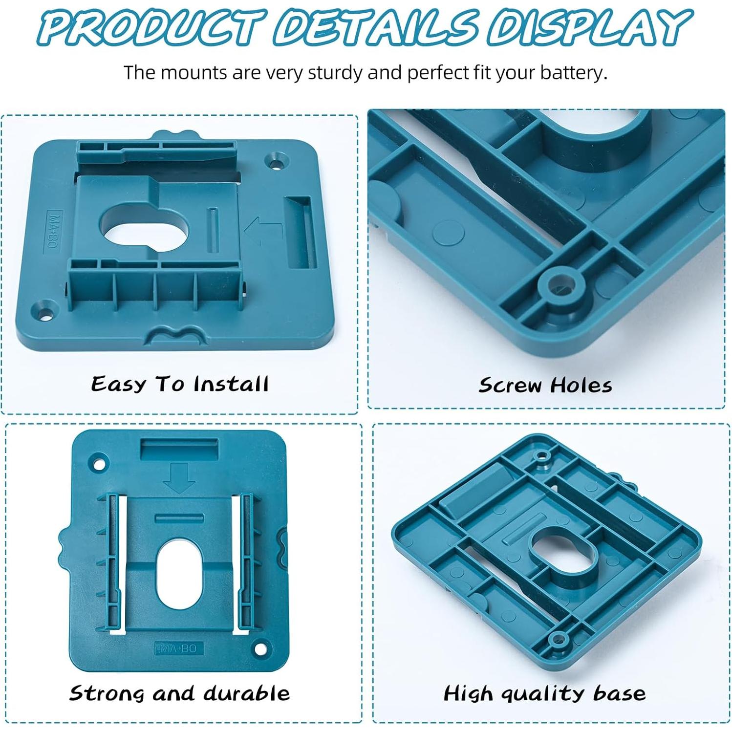 20 Soportes de Batería Makita 18V para Montaje en Pared