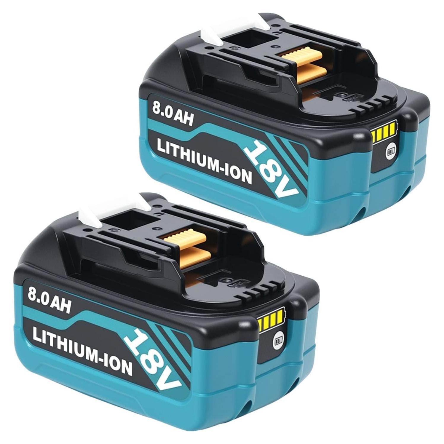 Paquete de 2 Baterías Litio-Ion 8000mAh Makita 18V HAPPLYS