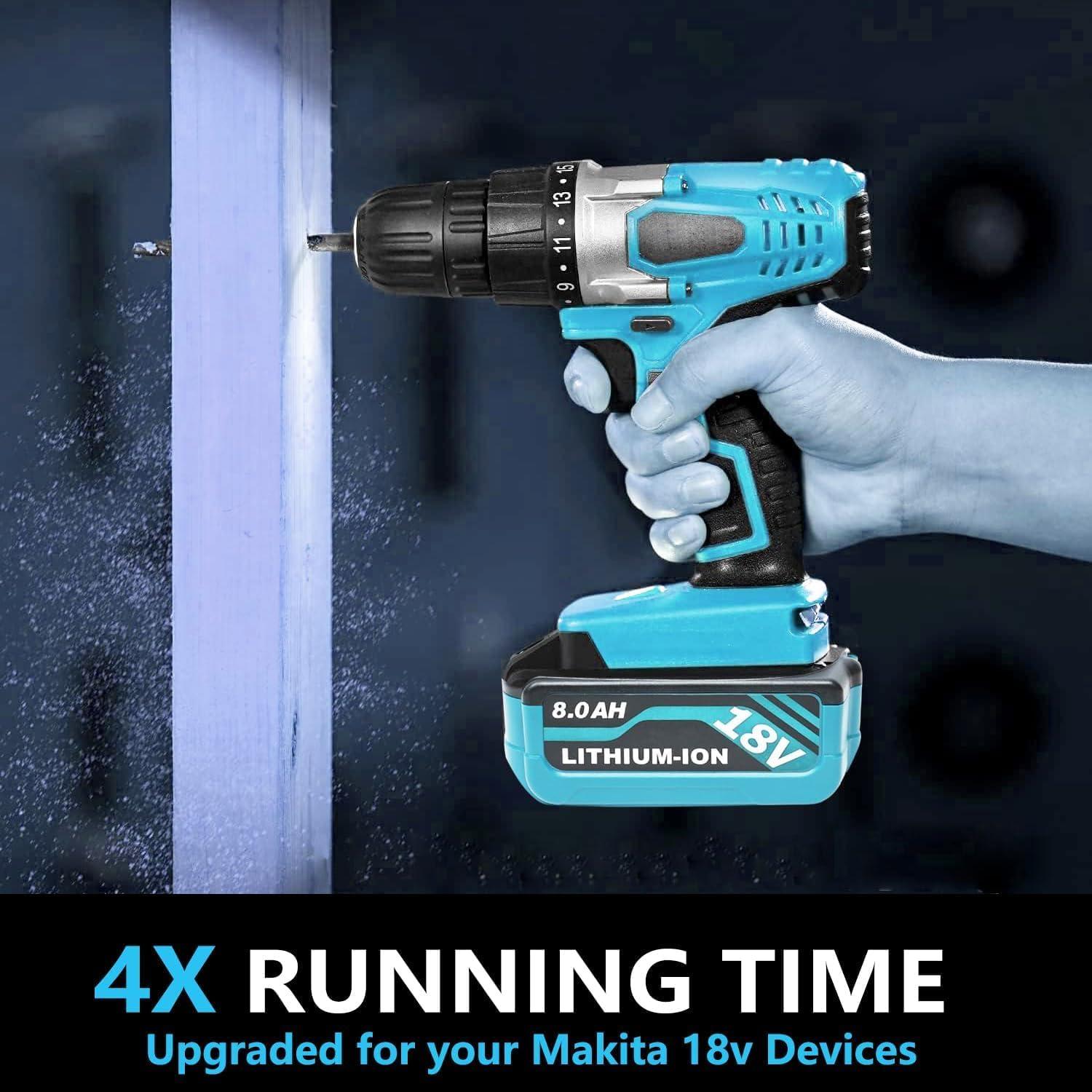 Paquete de 2 Baterías Litio-Ion 8000mAh Makita 18V HAPPLYS