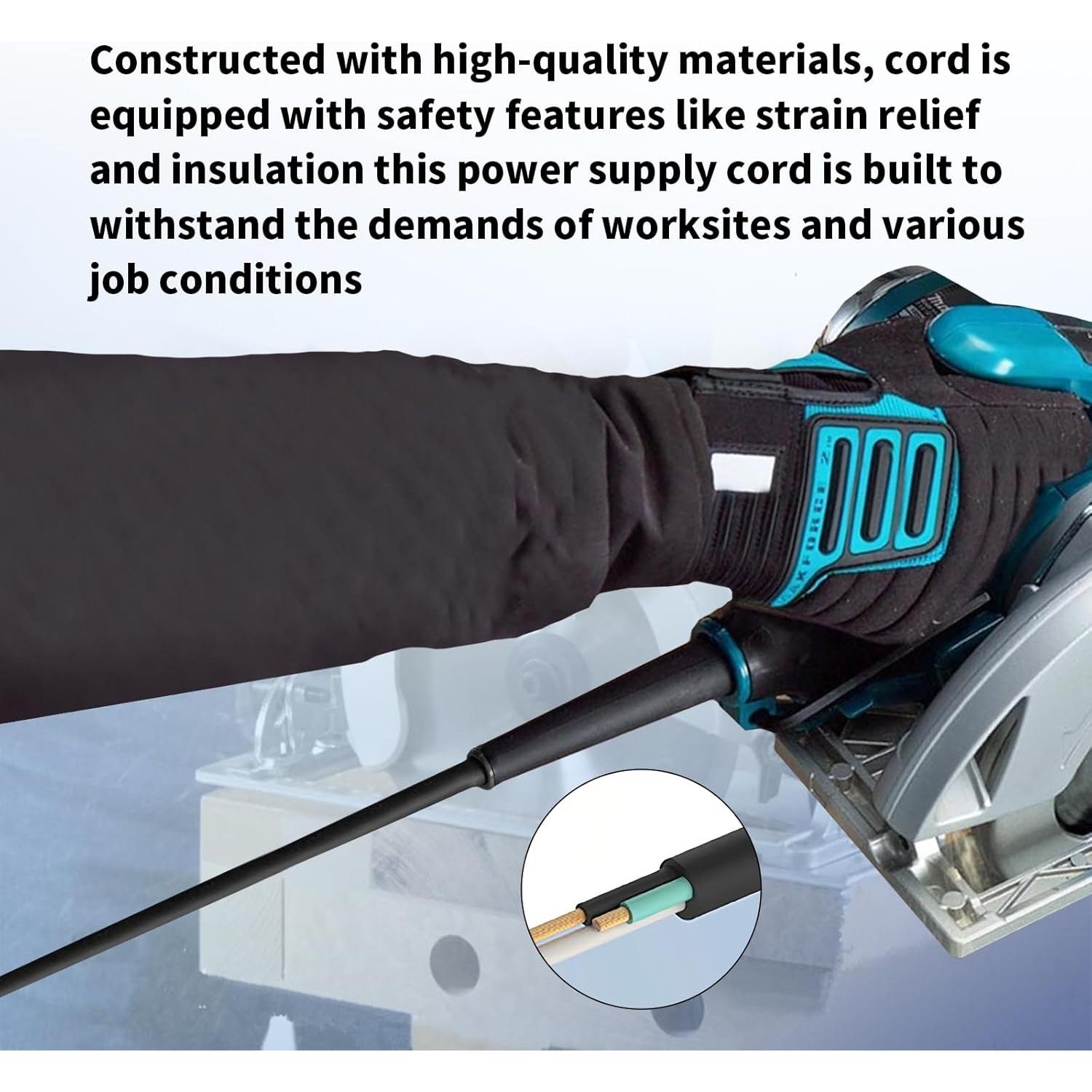 Cable de Alimentación 565056-5 Makita 2.44m 16 AWG para Herramientas