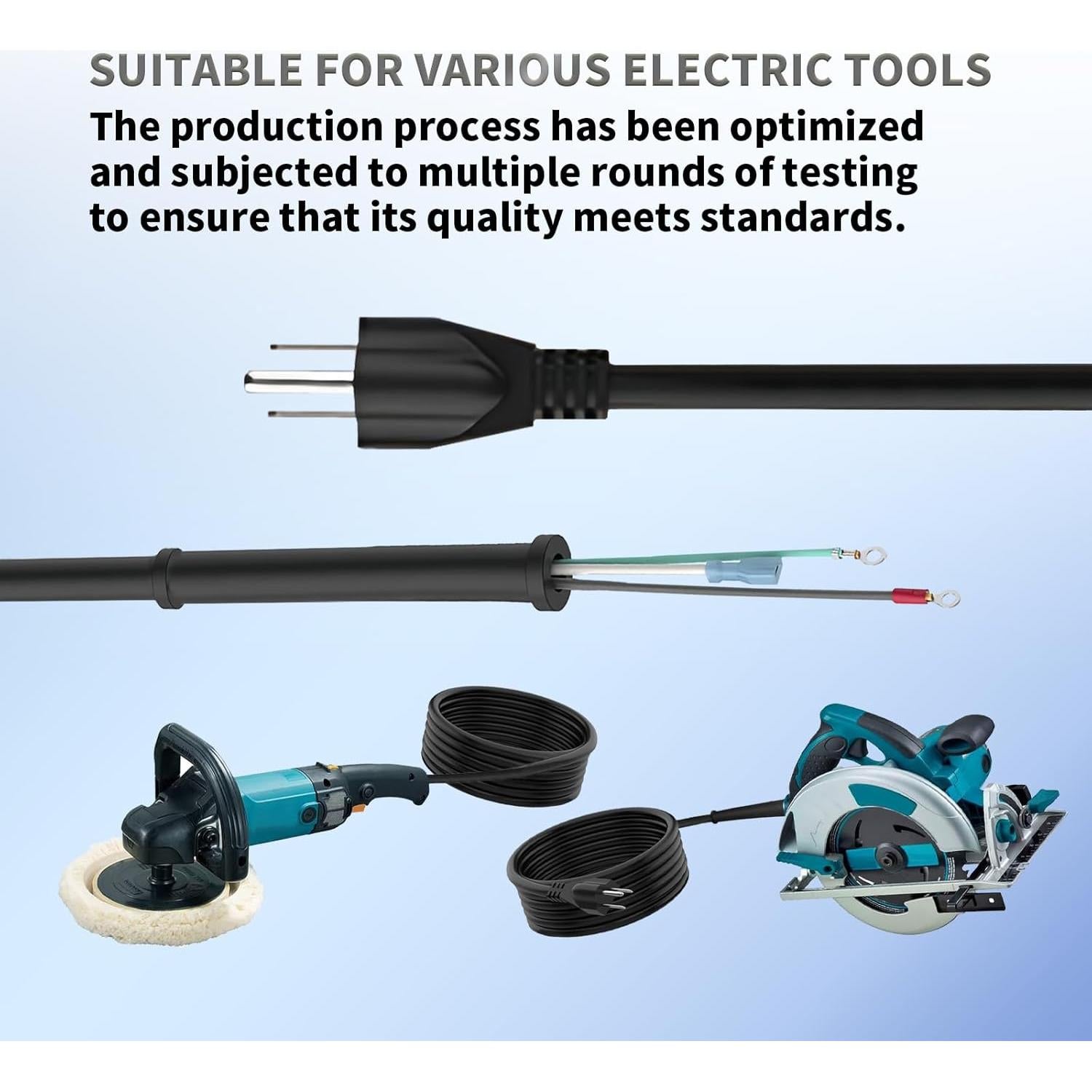 Cable de Alimentación 565056-5 Makita 2.44m 16 AWG para Herramientas