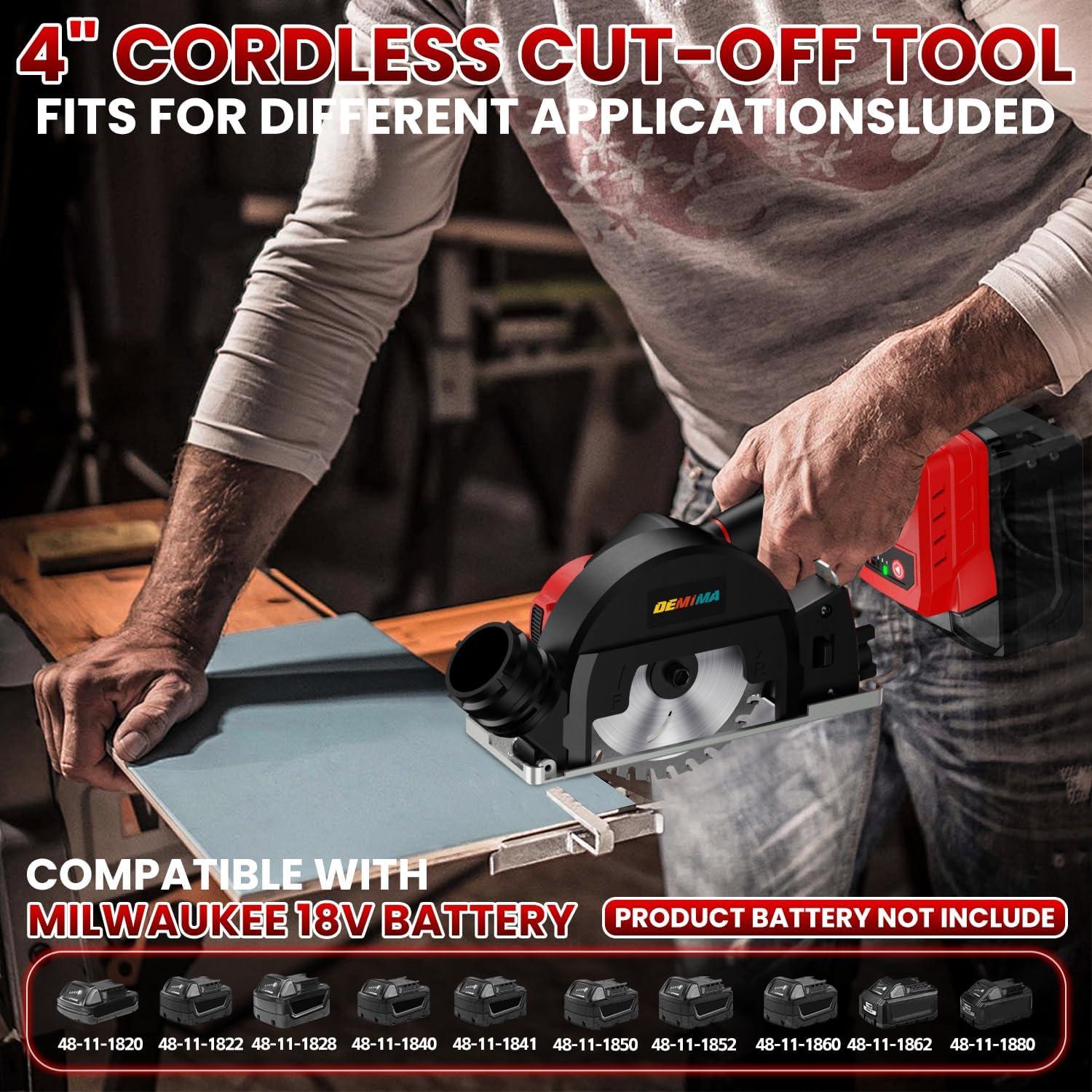 Sierra Circular Inalámbrica DEMIMA 500W 4" para Milwaukee 18V