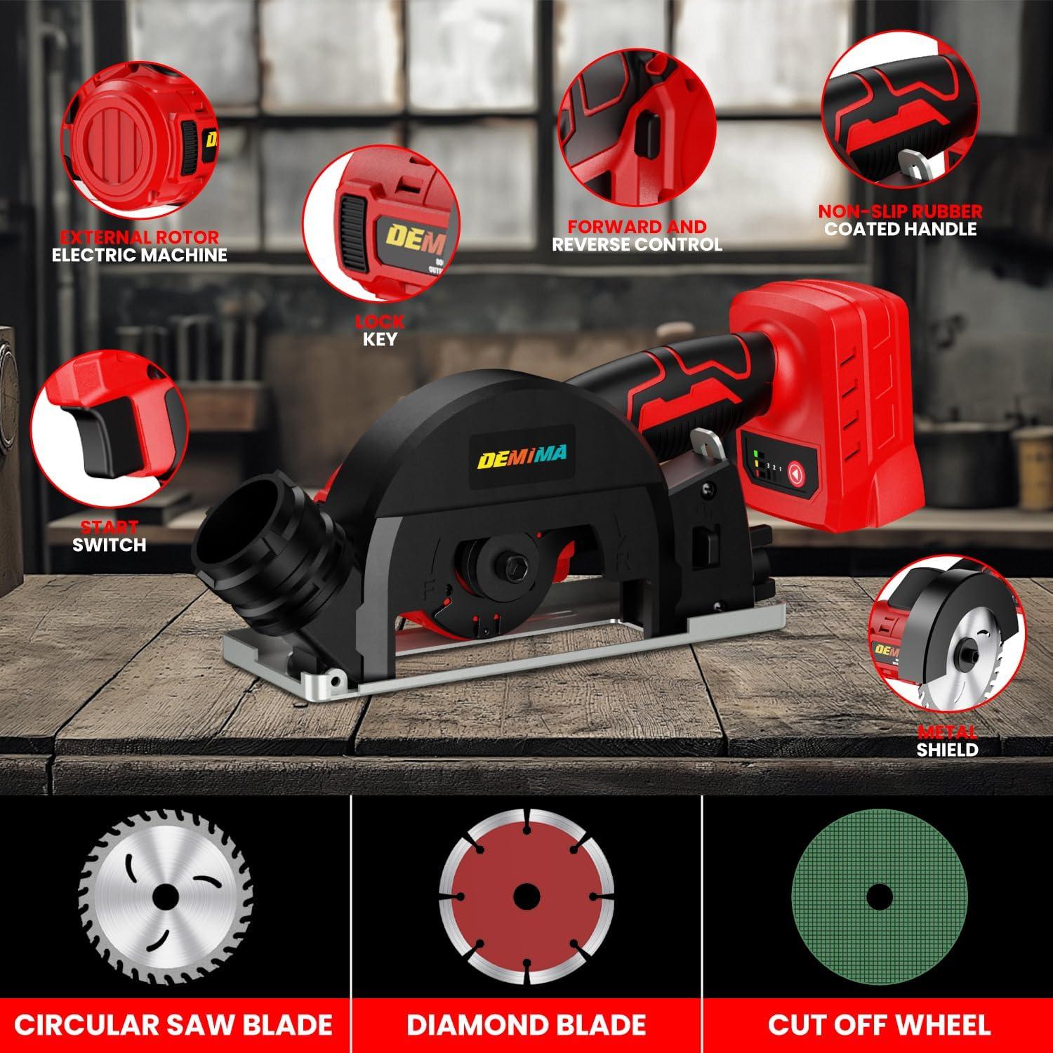 Sierra Circular Inalámbrica DEMIMA 500W 4" para Milwaukee 18V