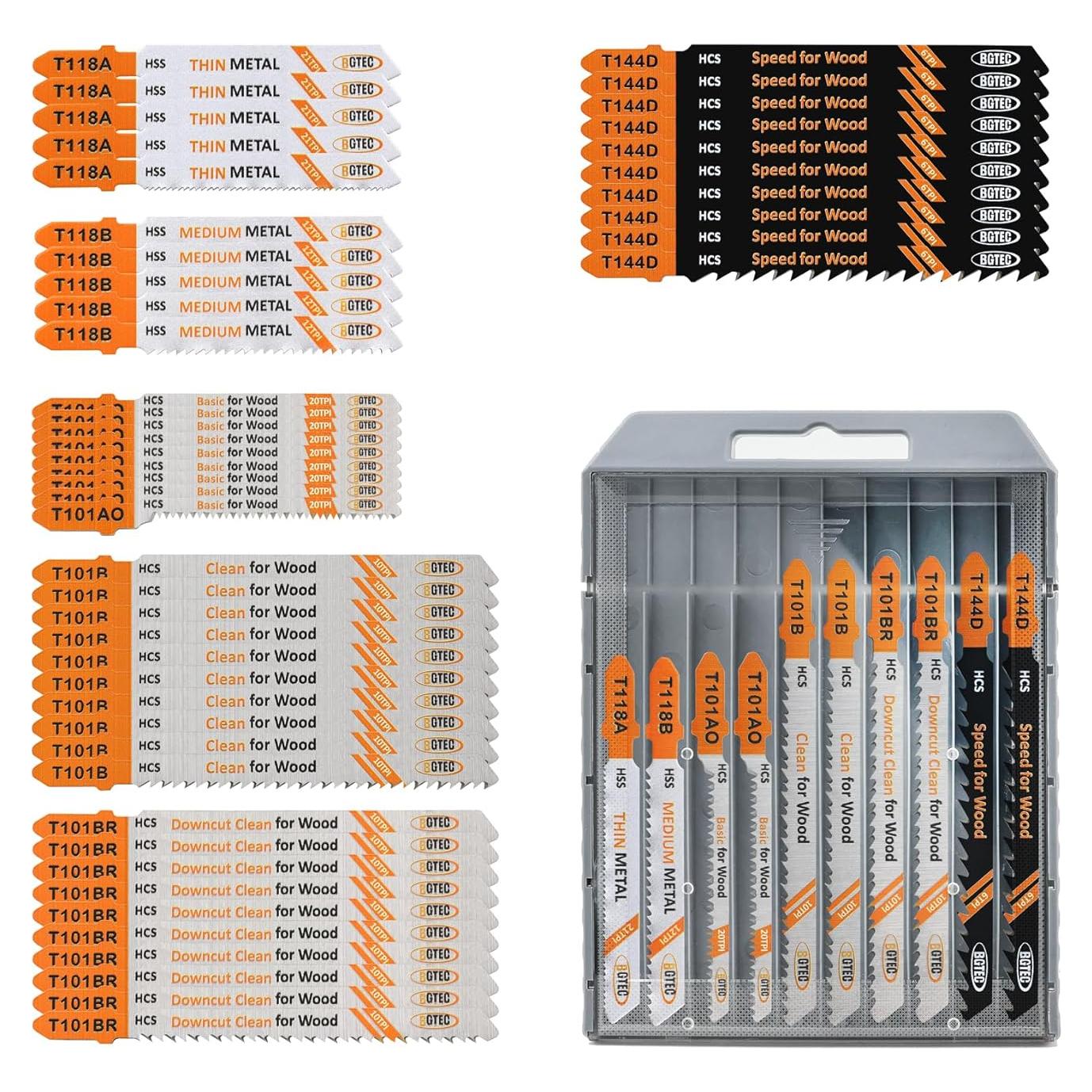 Juego de 50 Hojas de Sierra de Calar BGTEC T-Shank HCS/HSS