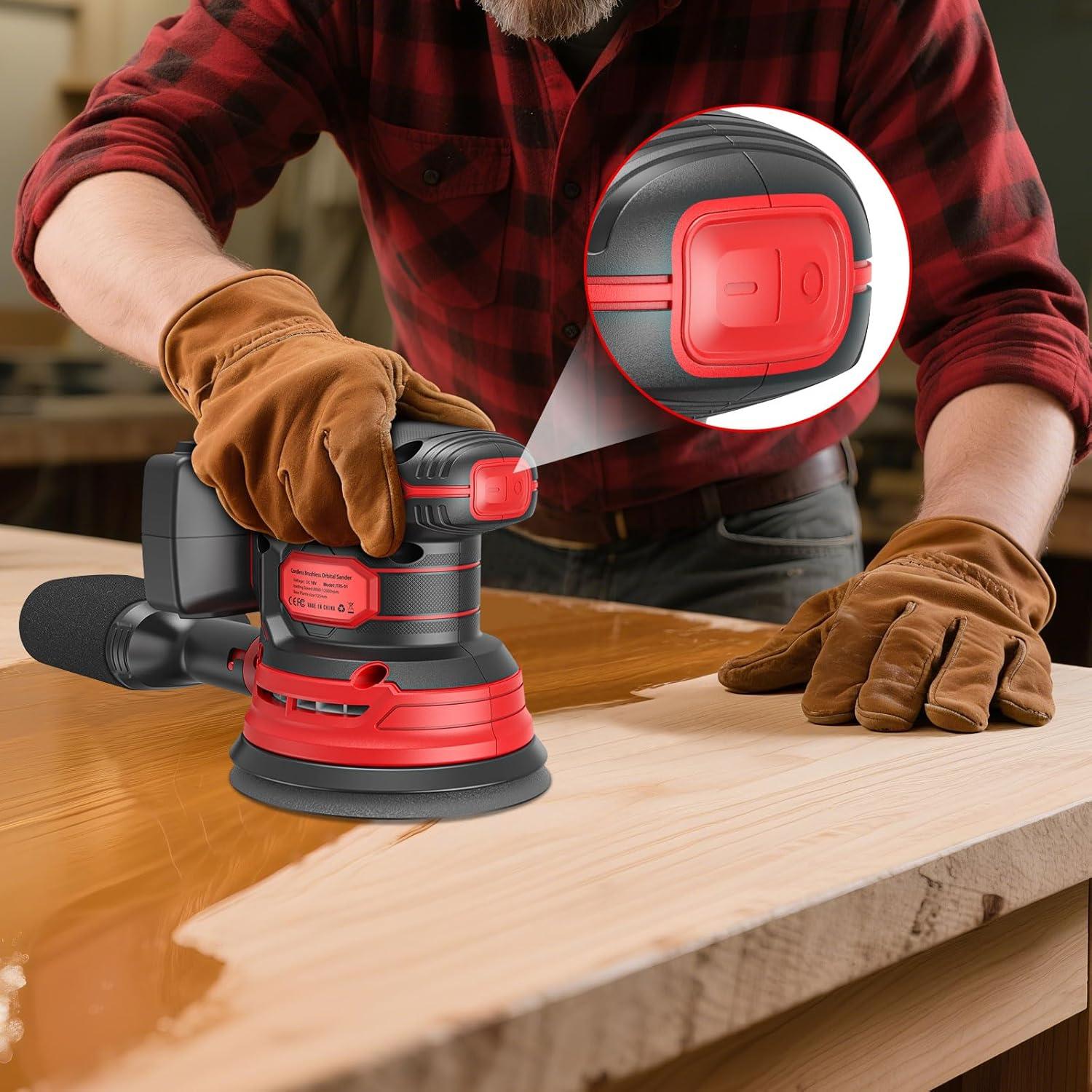 Lijadora Orbital Inalámbrica ThagBrco 18V 12000 RPM 6 Velocidades