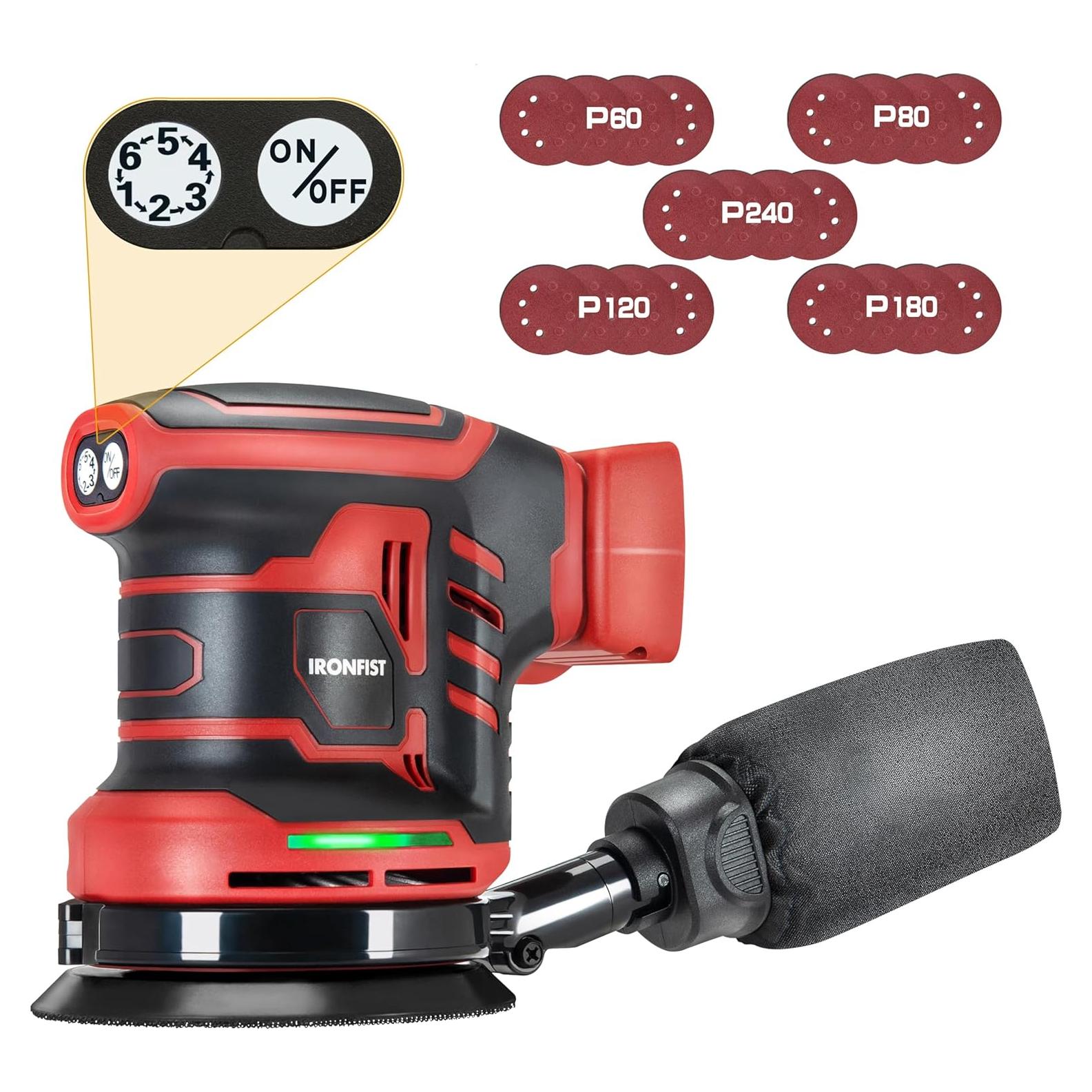 Lijadora Orbital IRONFIST 5" Sin Cable 21000 RPM Compatible Milwaukee