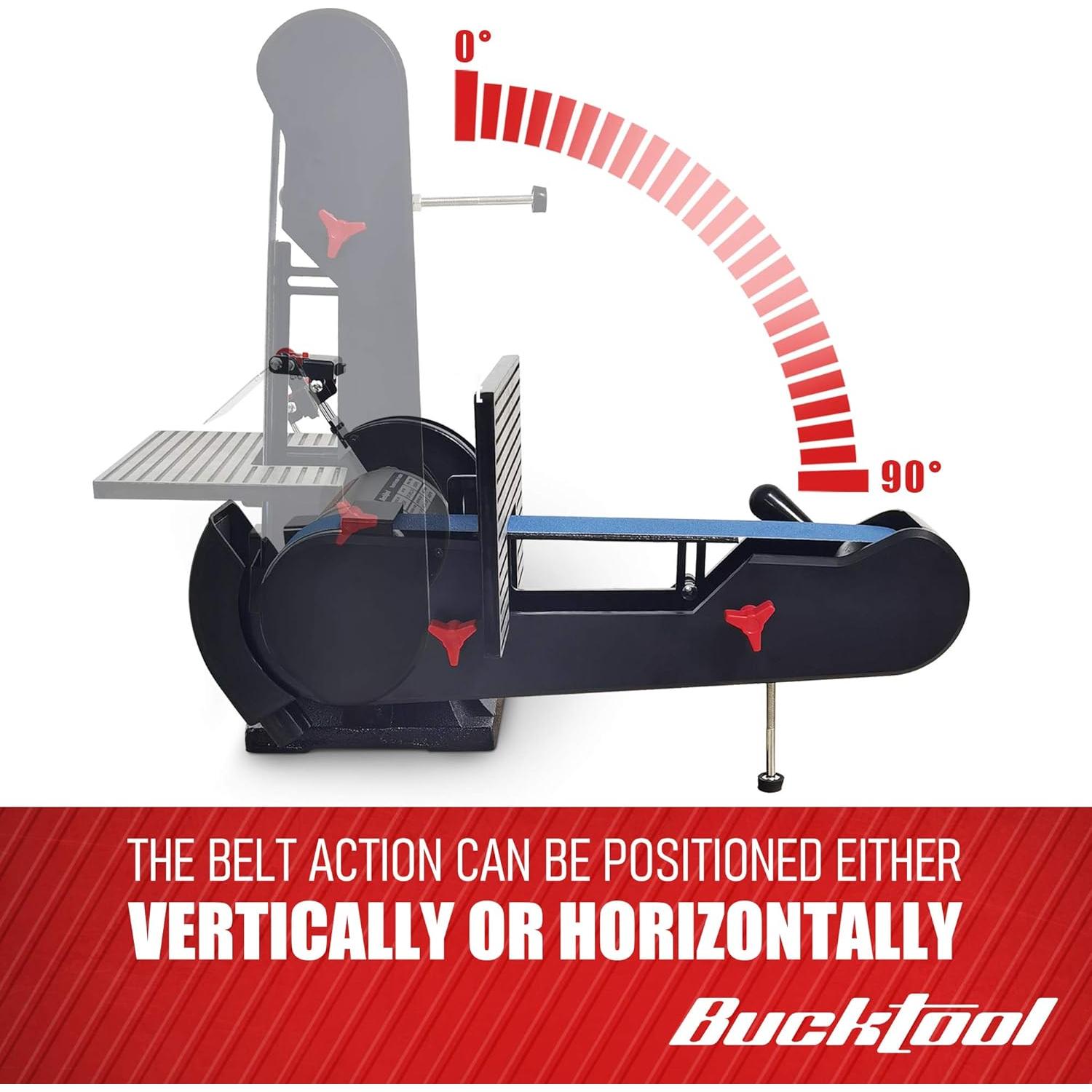 Lijadora de Banda 2" x 42" y Amoladora de Banco Bucktool BG2600