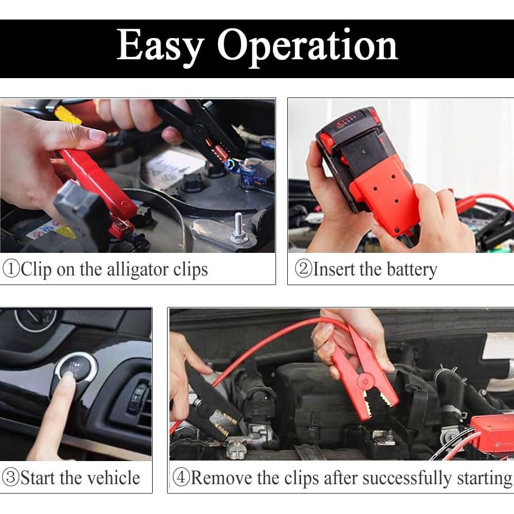 Cables de Arranque GRZWAYS 2FT 8AWG para Batería Milwaukee M18