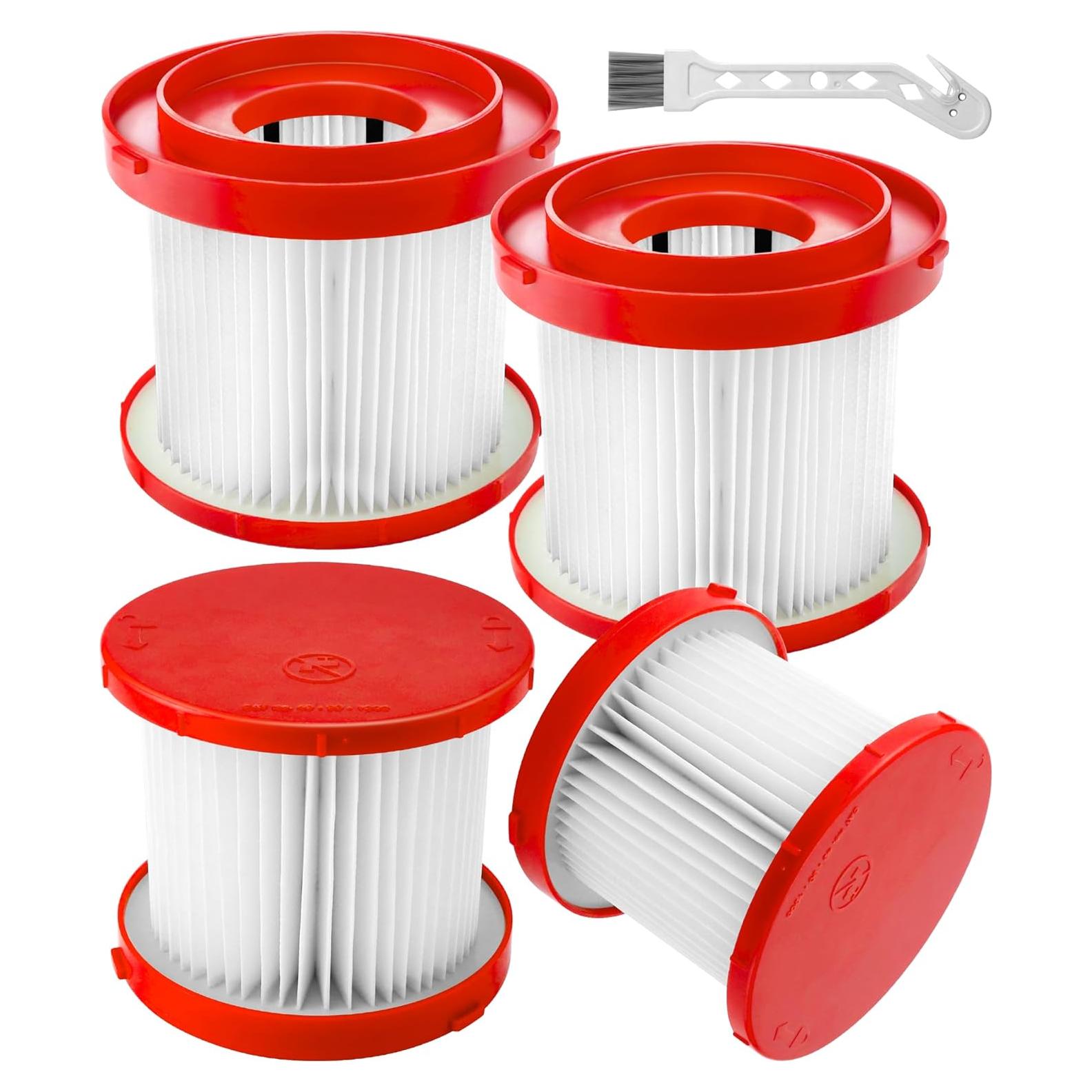 49-90-1900 Filter fit for Milwaukee M18 M12 Shop Vac Filter Cordless Wet Dry Vacuum 0780-20 0880-20 0970-20 0960-20 4 Pack LUXRILIX