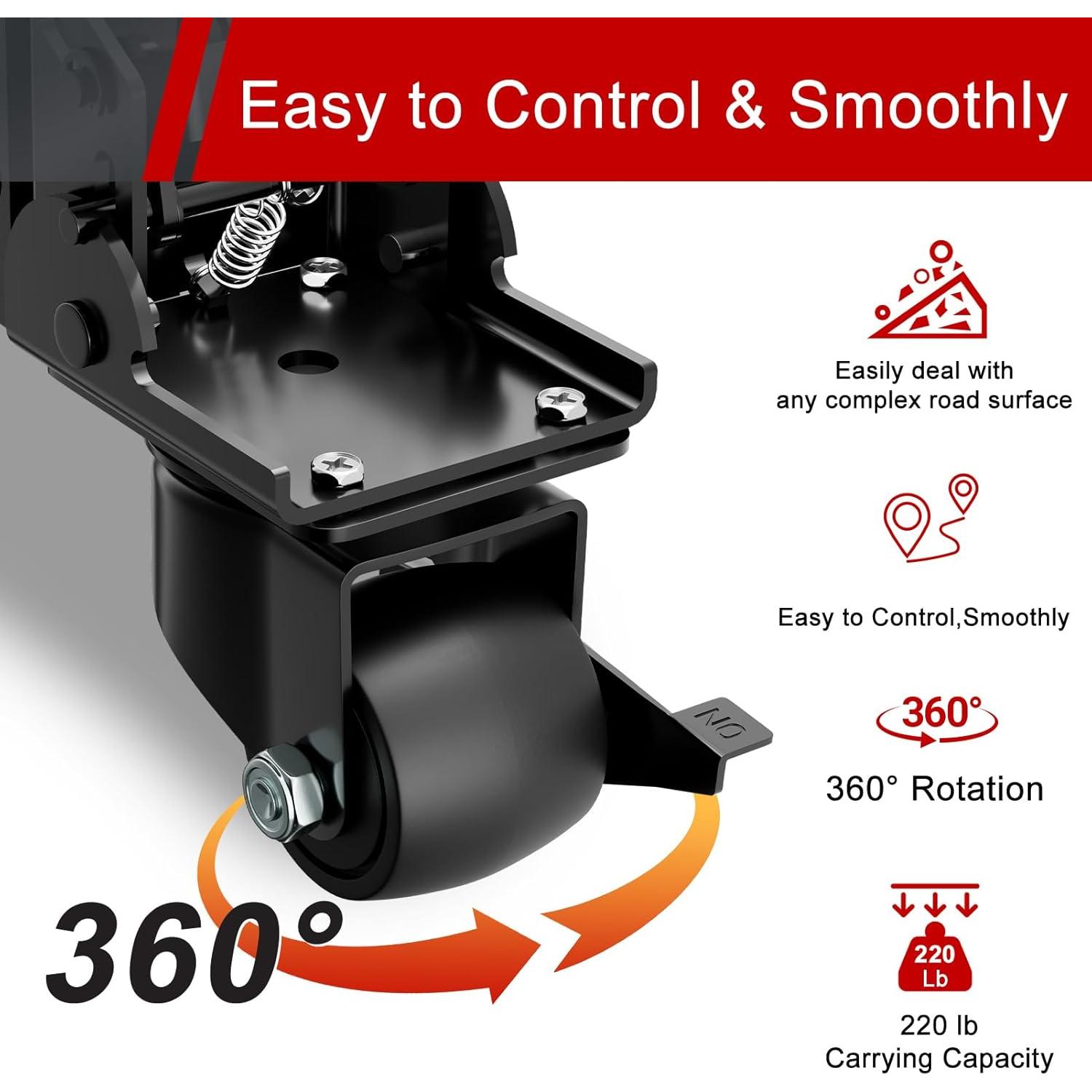 Kit de Ruedas con Freno MAICHUAN para Caja de Herramientas 90.72 kg