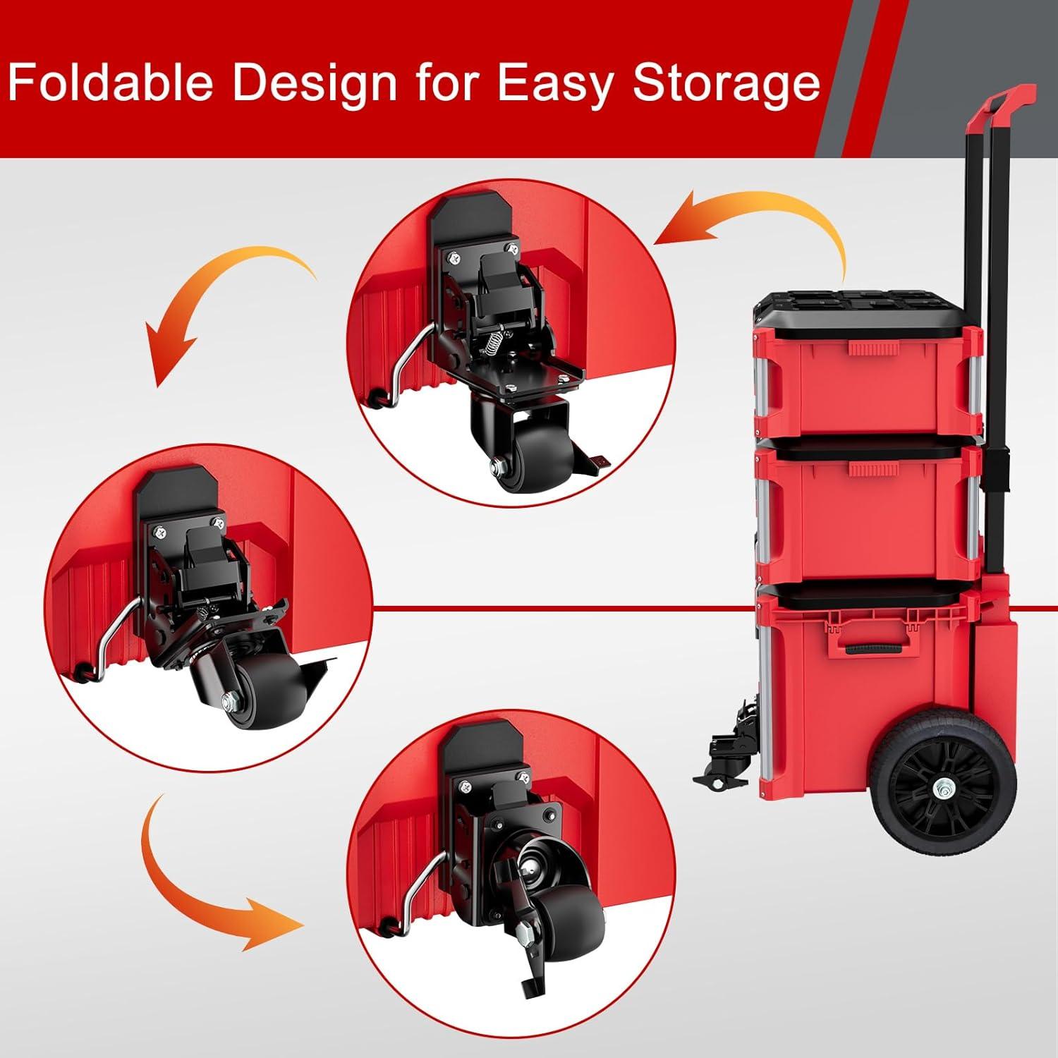 Kit de Ruedas con Freno MAICHUAN para Caja de Herramientas 90.72 kg