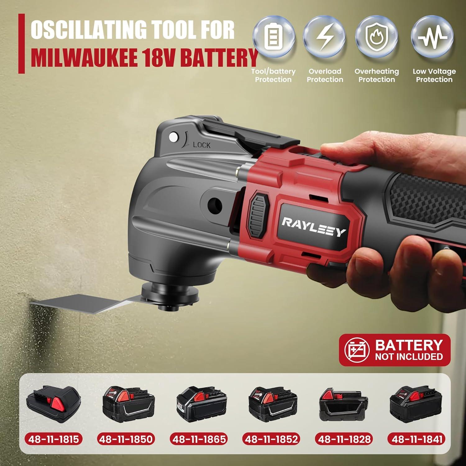 Herramienta Oscilante Inalámbrica RAYLEEY 20V con 22 Accesorios