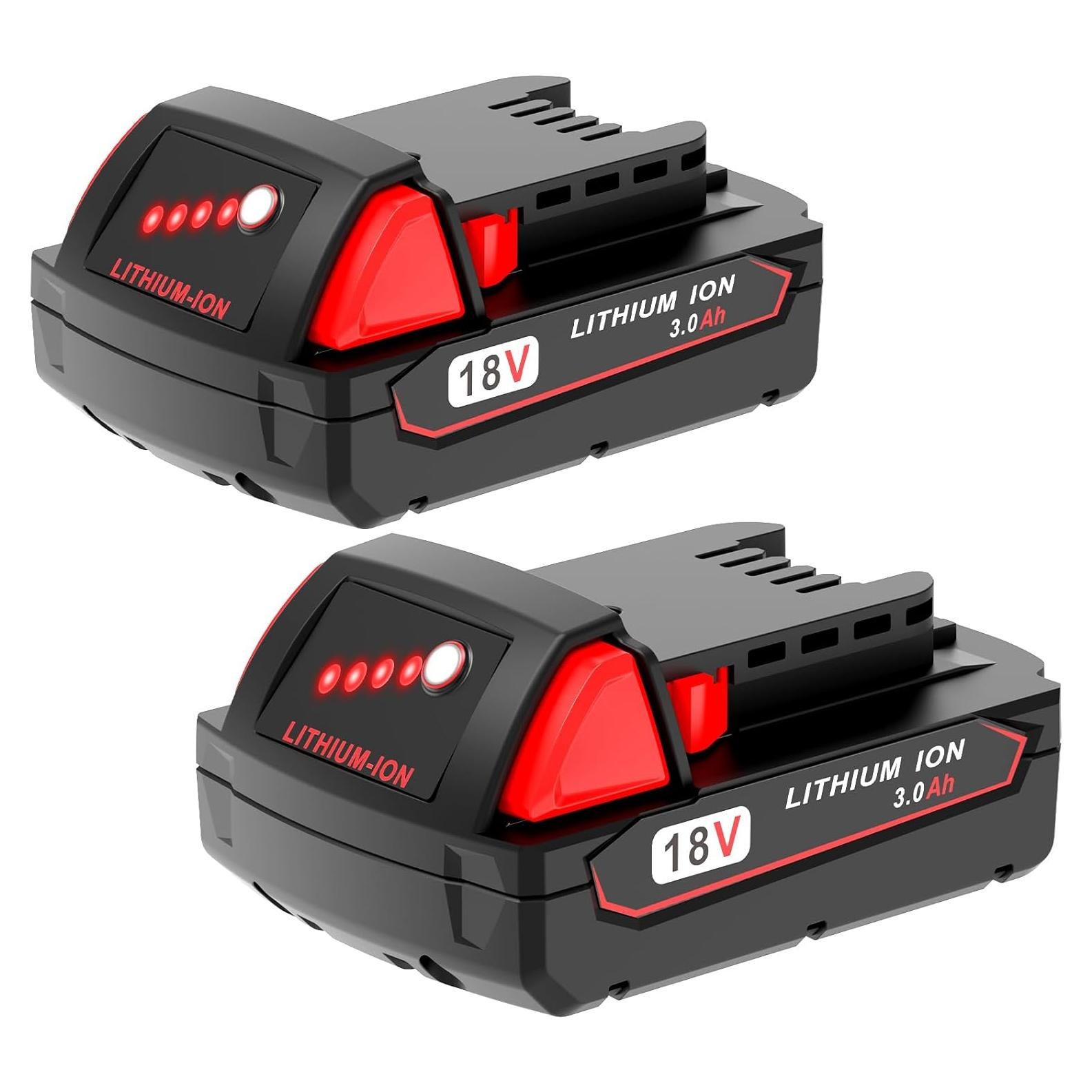 Paquete de 2 Baterías Litio Ion 18V 3000mAh WORTHMAH