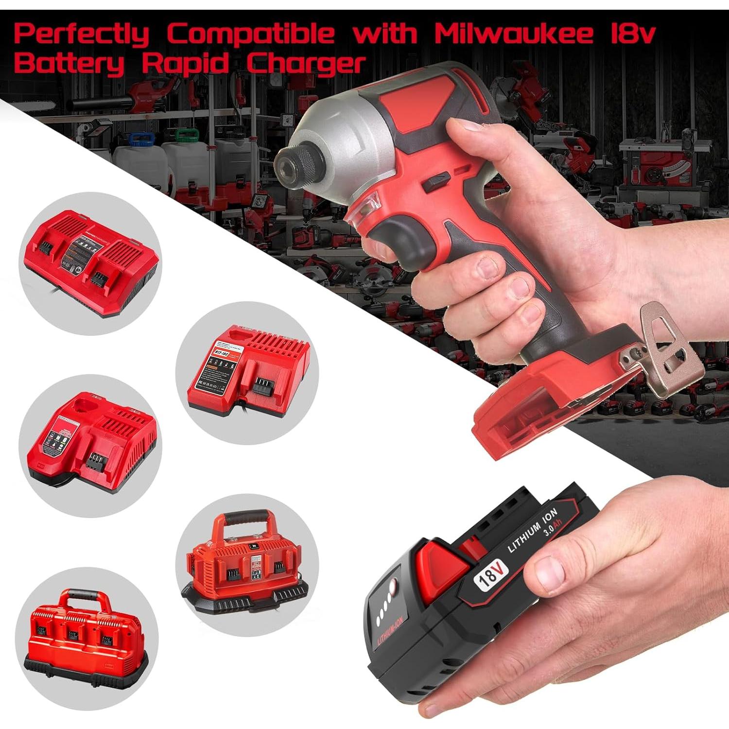 Paquete de 2 Baterías Litio Ion 18V 3000mAh WORTHMAH