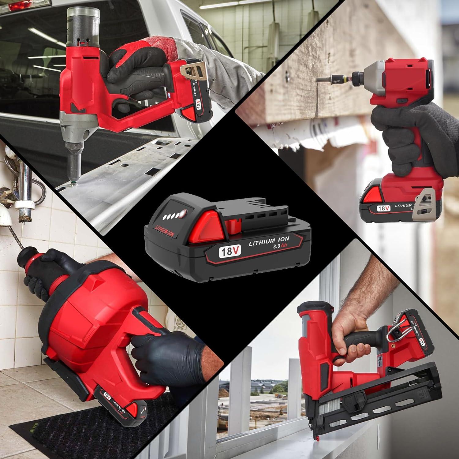 Paquete de 2 Baterías Litio Ion 18V 3000mAh WORTHMAH