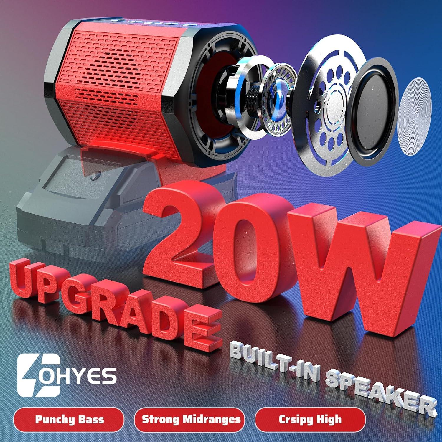 Altavoz Bluetooth OHYES MK-SPK 20W para Batería Milwaukee 18V