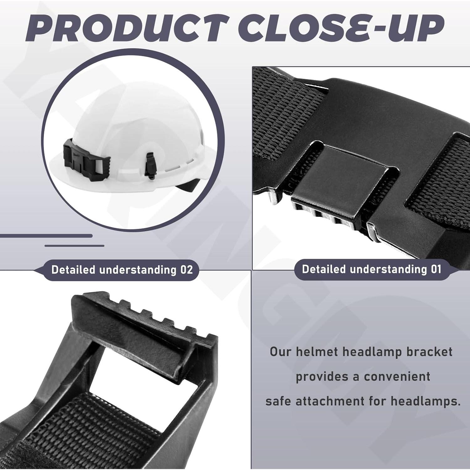 Soporte de lámpara frontal para casco YAQINGMY MKQQ-KOU - 2 unidades