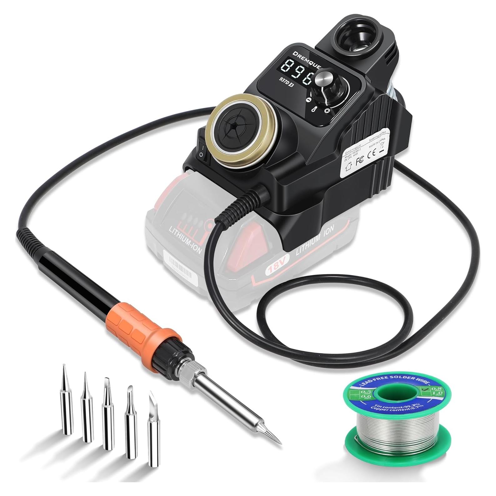Estación de Soldadura Inalámbrica Dremque 18V con 5 Puntas