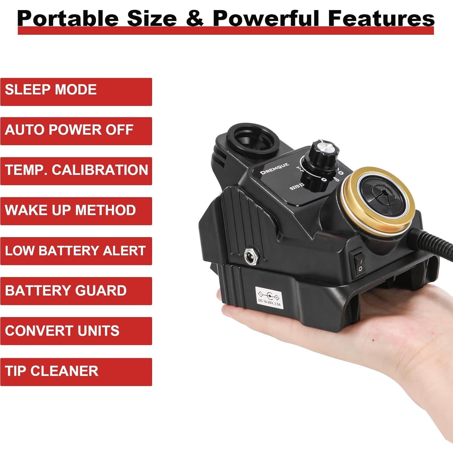 Estación de Soldadura Inalámbrica Dremque 18V con 5 Puntas