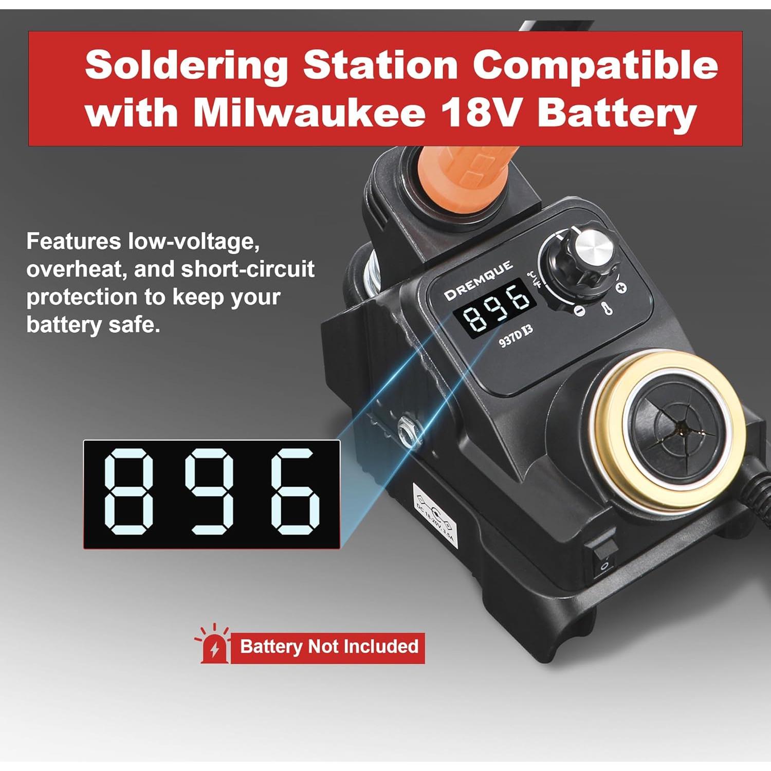 Estación de Soldadura Inalámbrica Dremque 18V con 5 Puntas