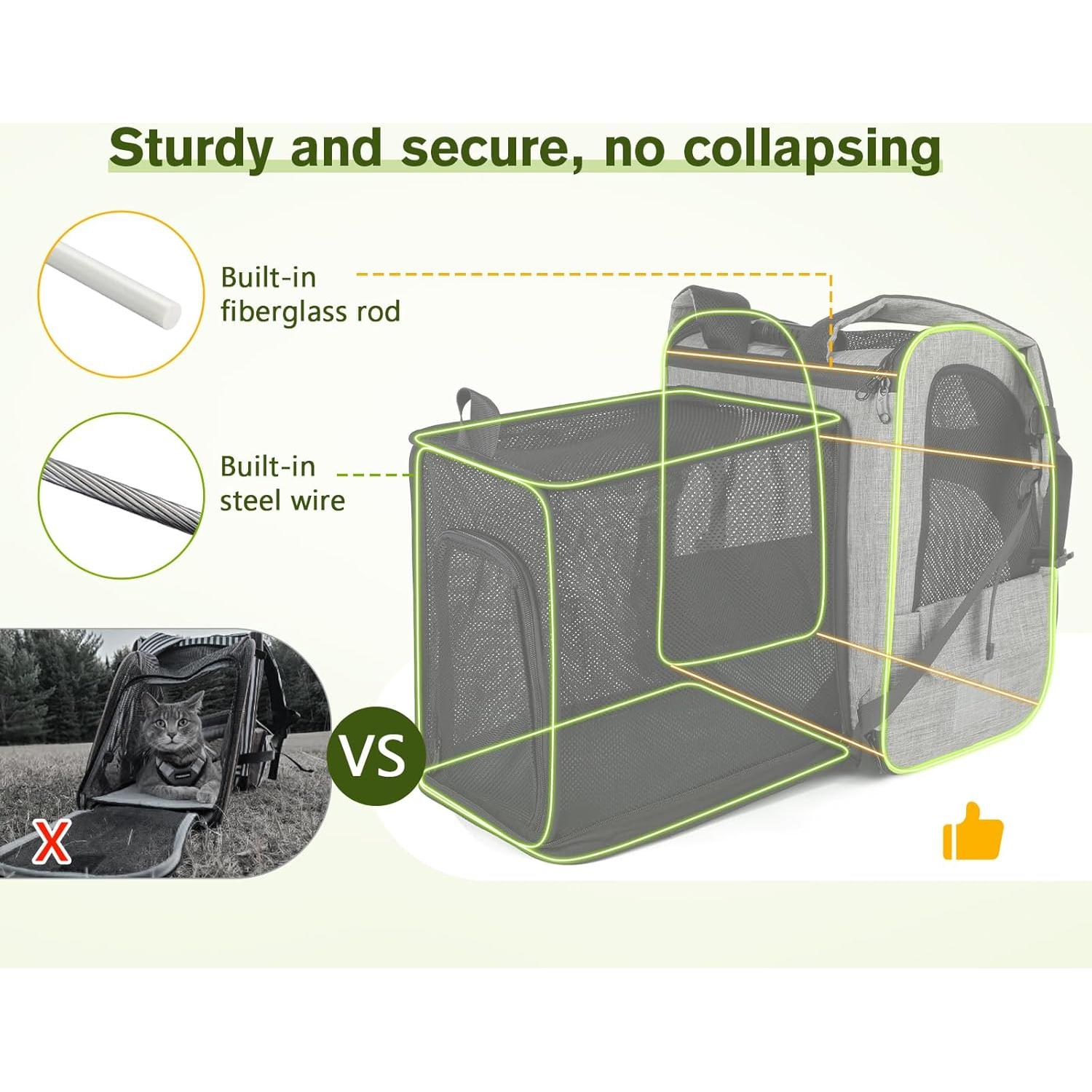 Mochila Transportadora Pecute Expandible para Gatos y Perros