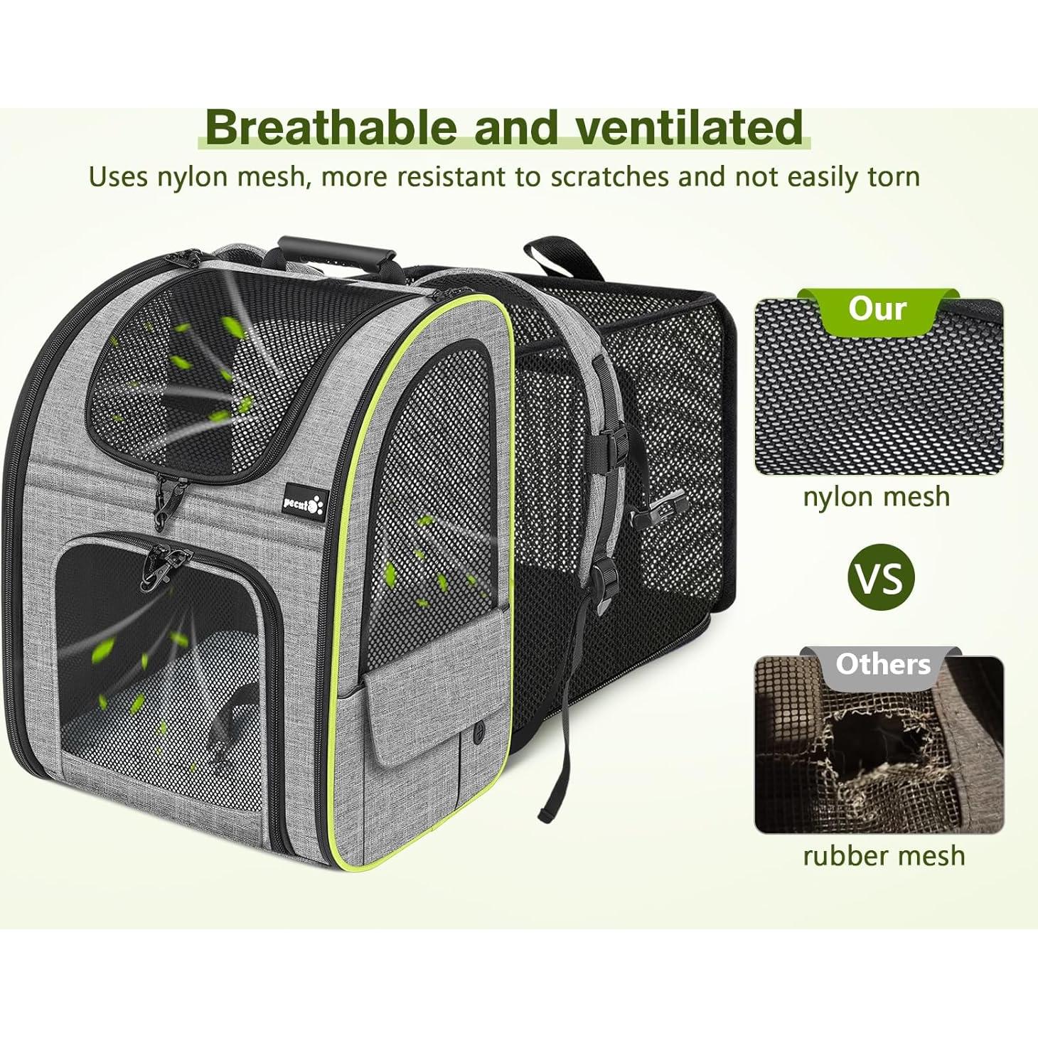 Mochila Transportadora Pecute Expandible para Gatos y Perros